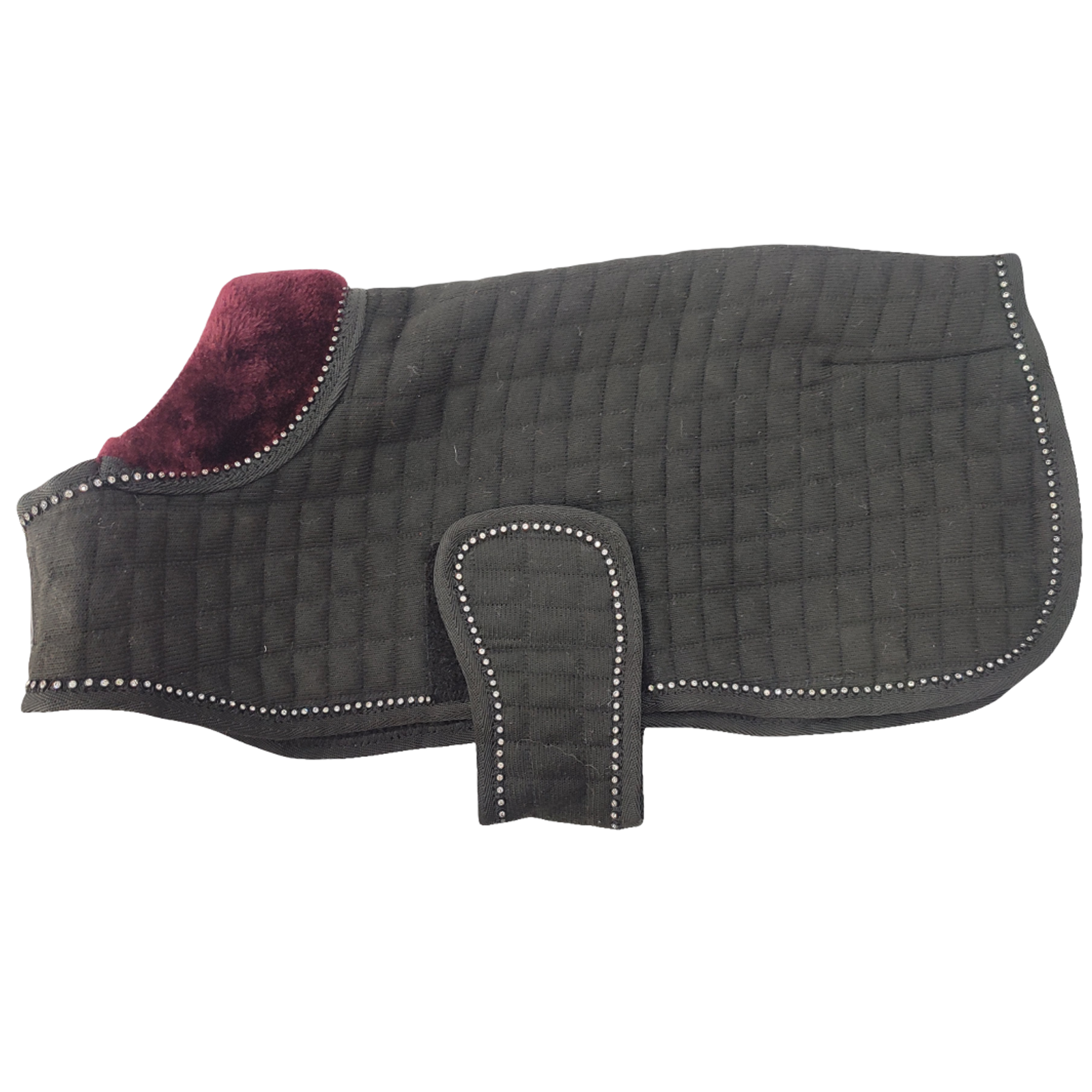 Equestrian Elegance Quilted Dog Coat with Studded Trim