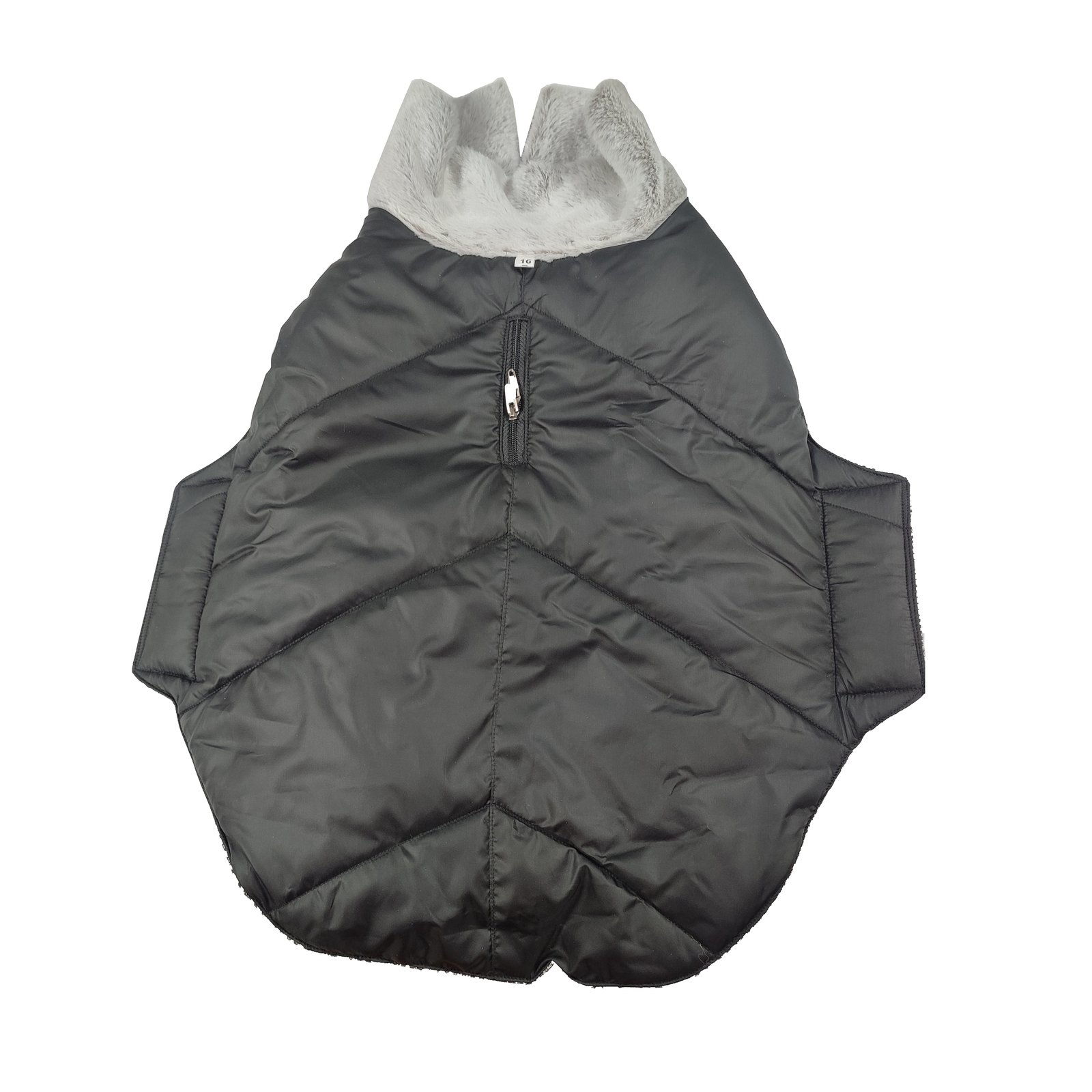 Sleek Black Quilted Winter Dog Coat