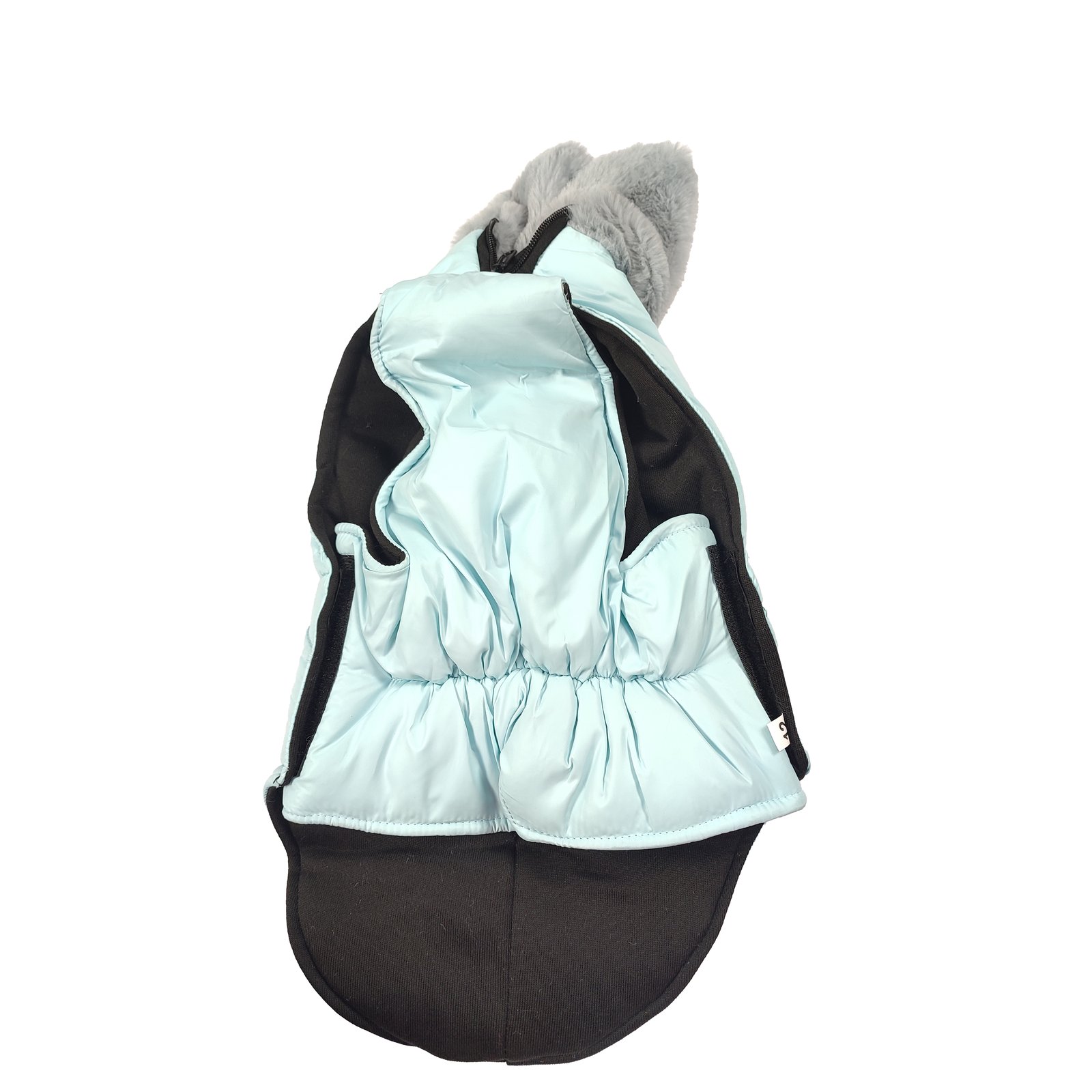 Ice Blue Contrast Quilted Winter Dog Coat