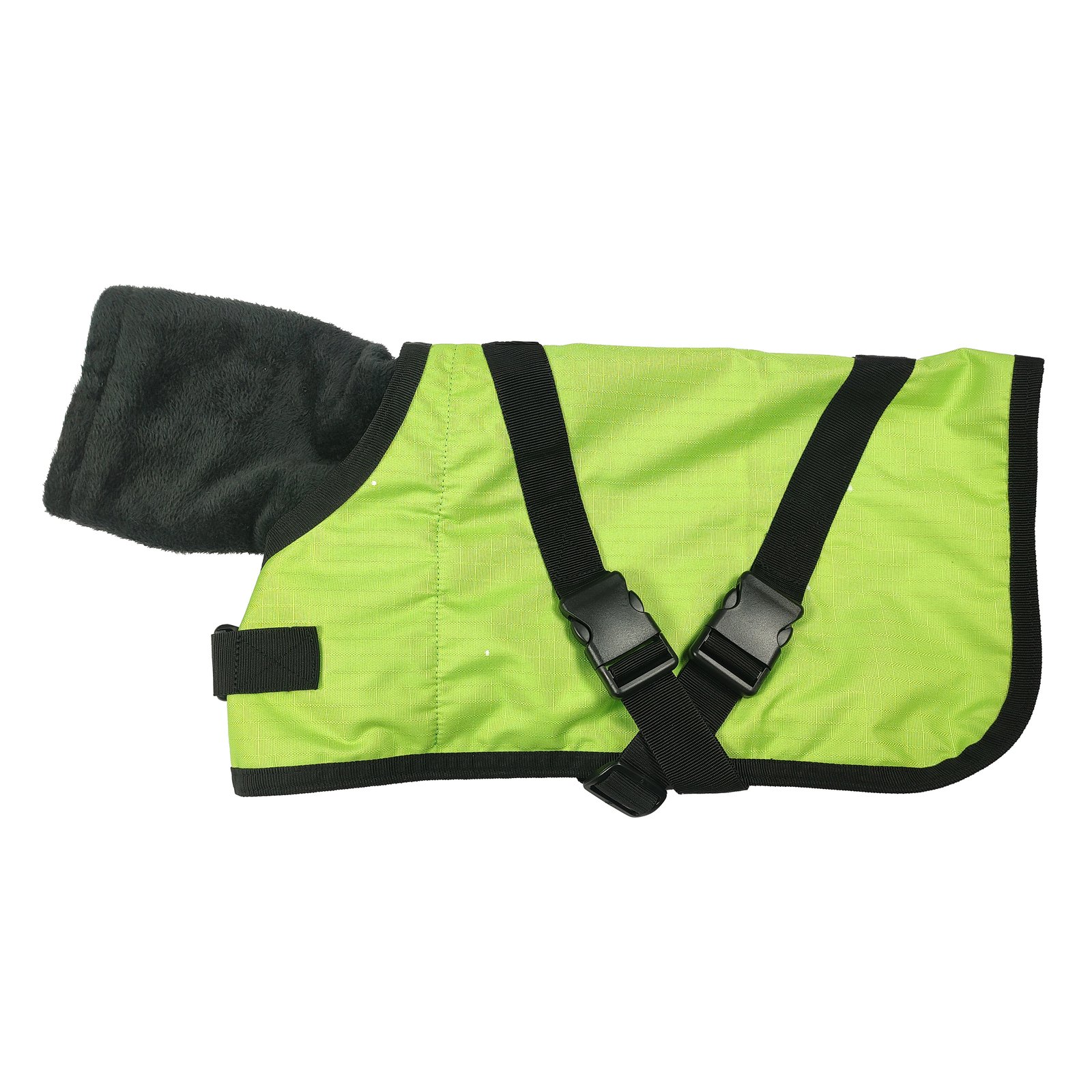 Neon Green Utility Dog Coat with Buckle Straps