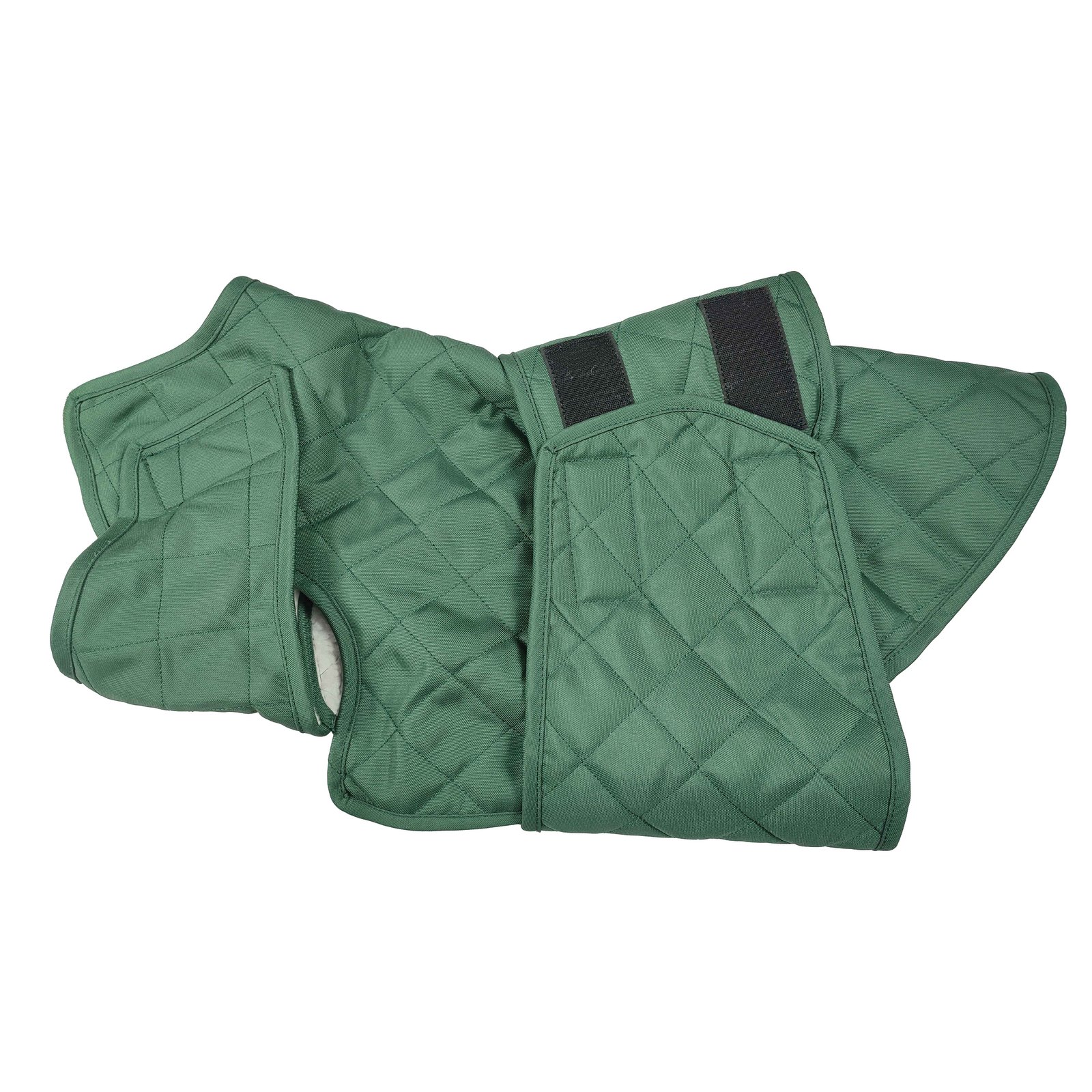 Forest Green Quilted Fleece-Lined Dog Coat