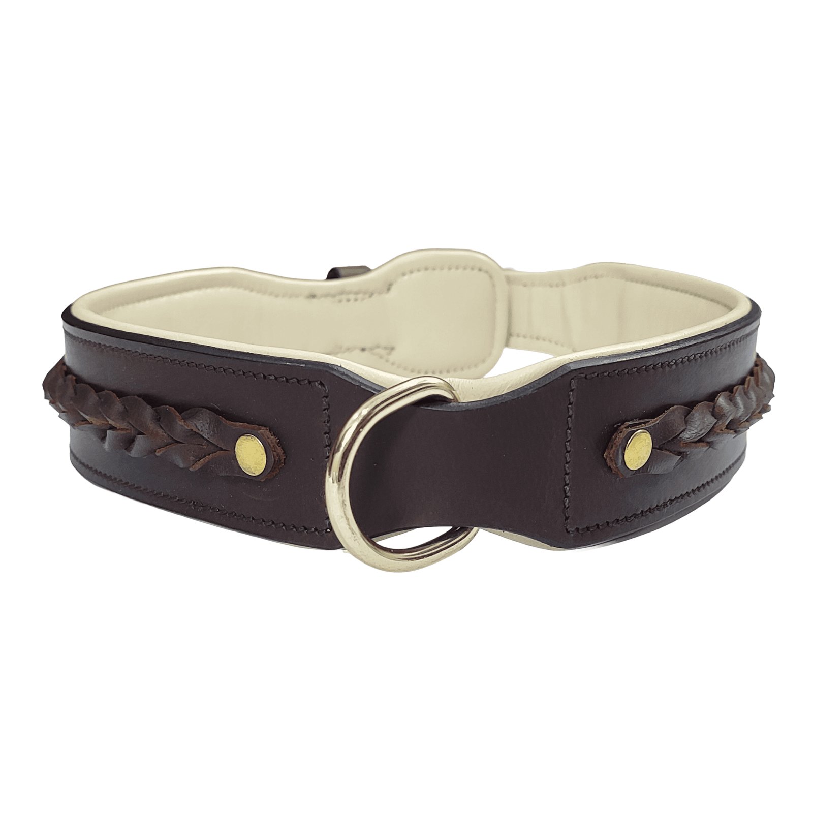 Luxury Padded Leather Braided Dog Collar