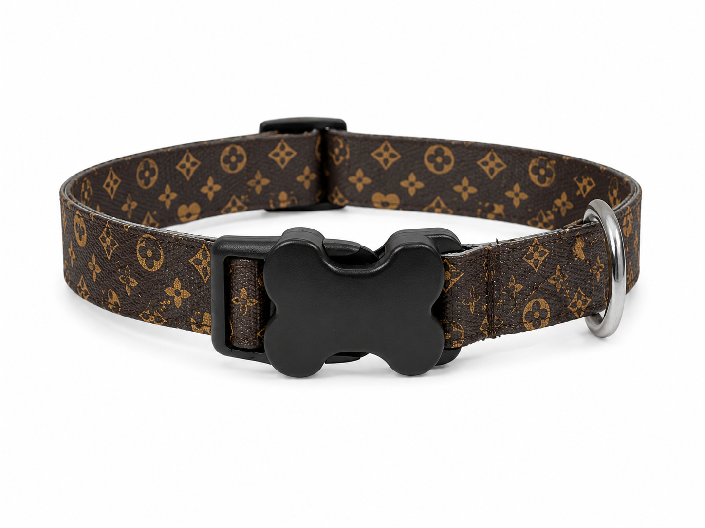Luxury Monogram Print Fabric Dog Collar