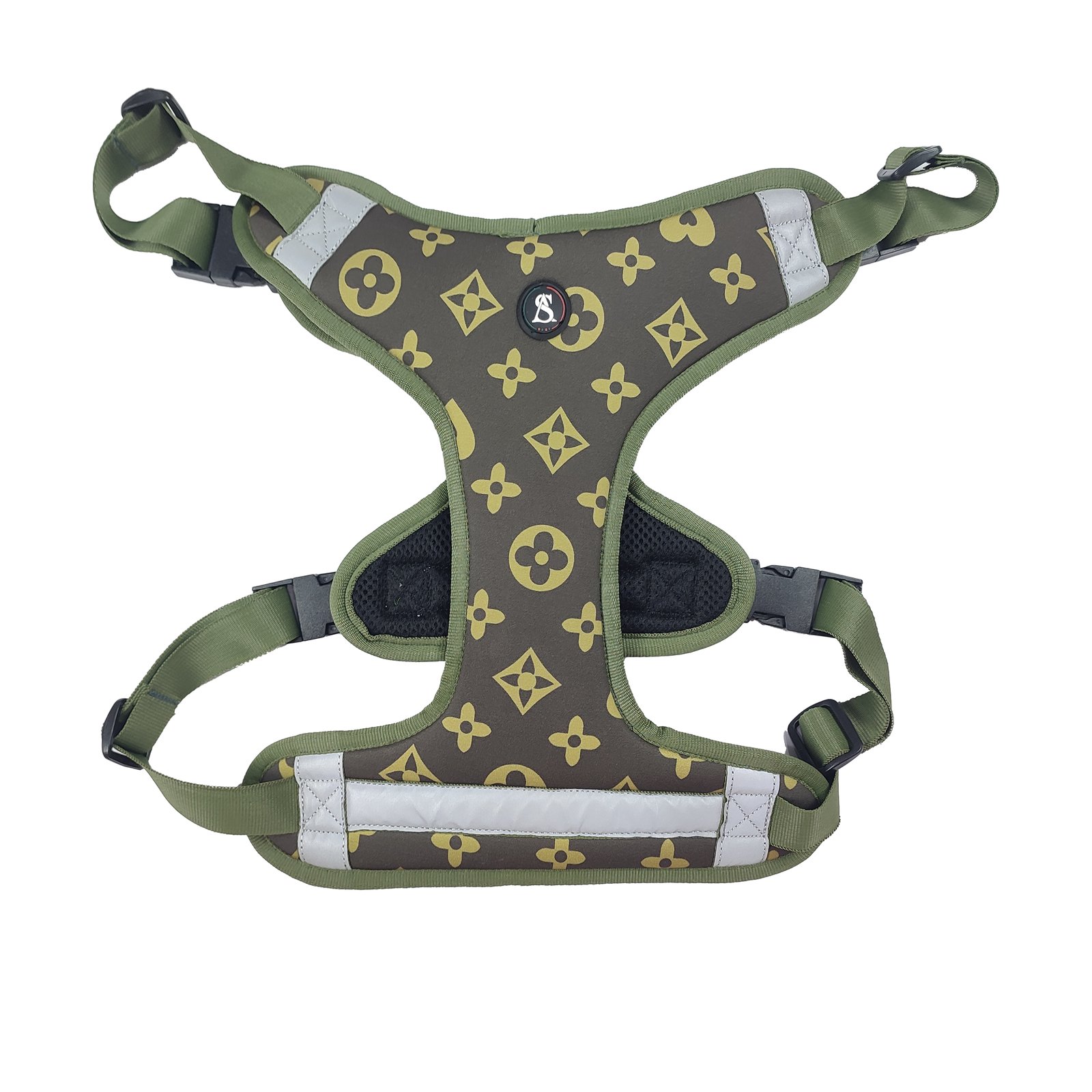 Luxury Monogram Print Tactical Support Dog Harness Set