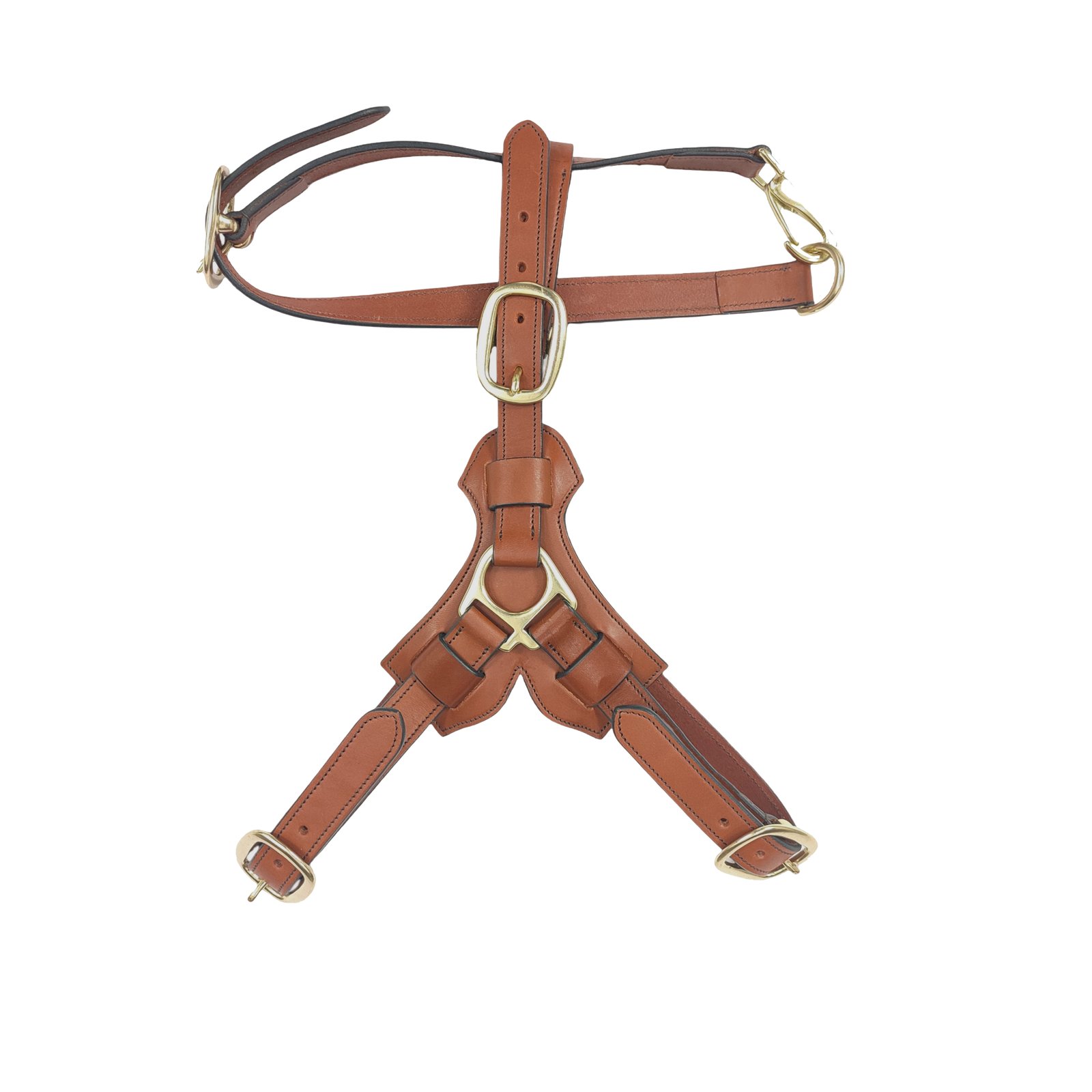 Y-Shape Classic Brown Leather Dog Harness