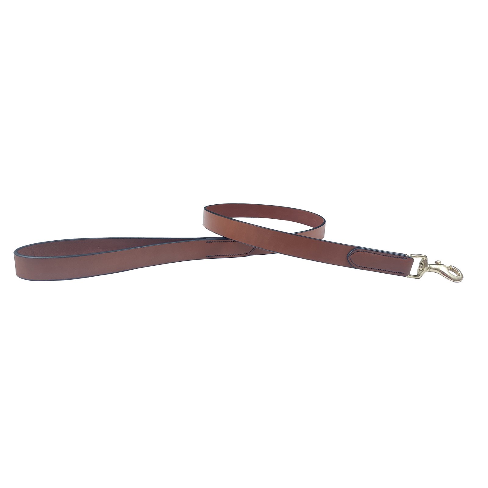 Saddle Brown Genuine Leather Heavy-Duty Dog Leash