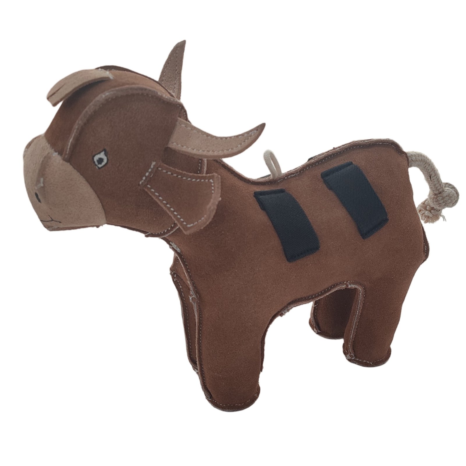 Artisanal Suede Bull-Moose Interactive Play Toy