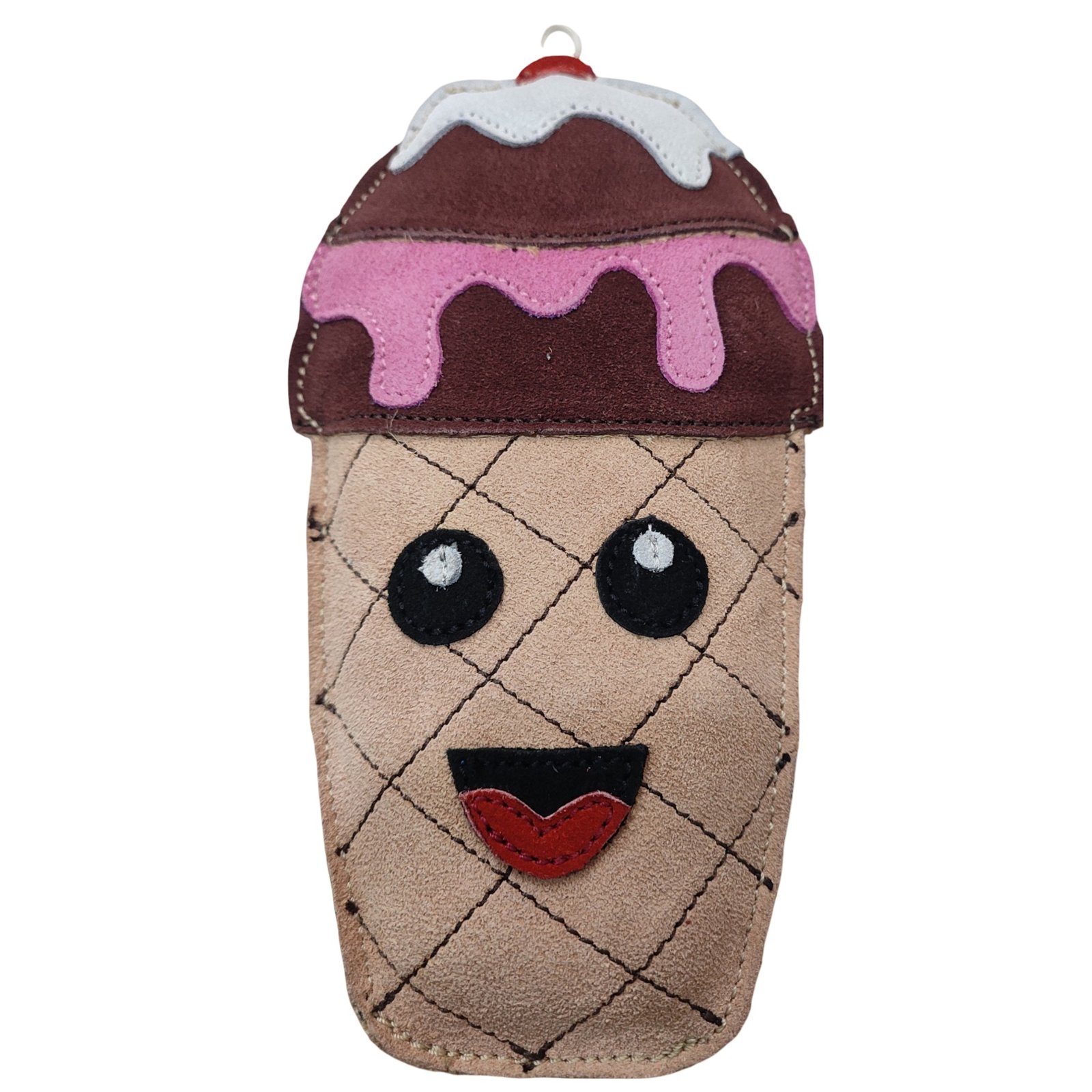 Artisanal Suede Ice Cream Cone Interactive Toy