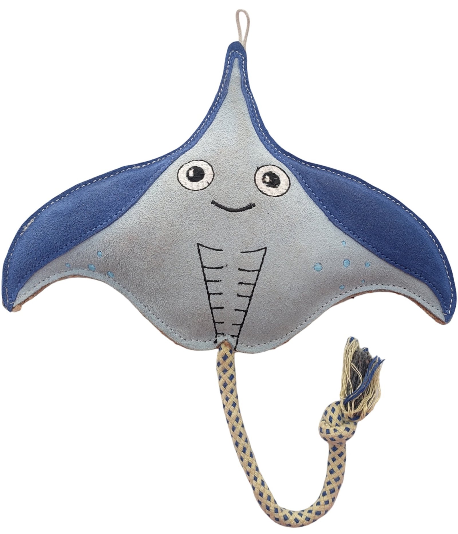Playful Manta Ray Dog Toy with Rope Tail
