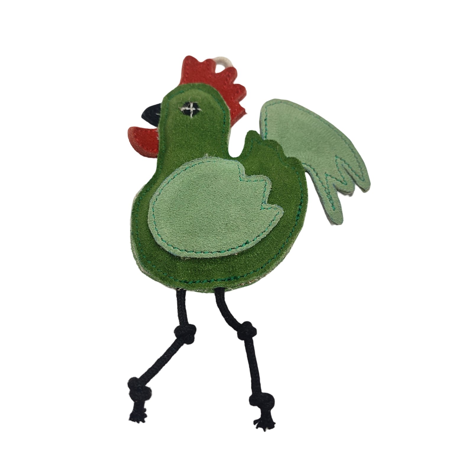 Suede and Rope Rooster Dog Toy
