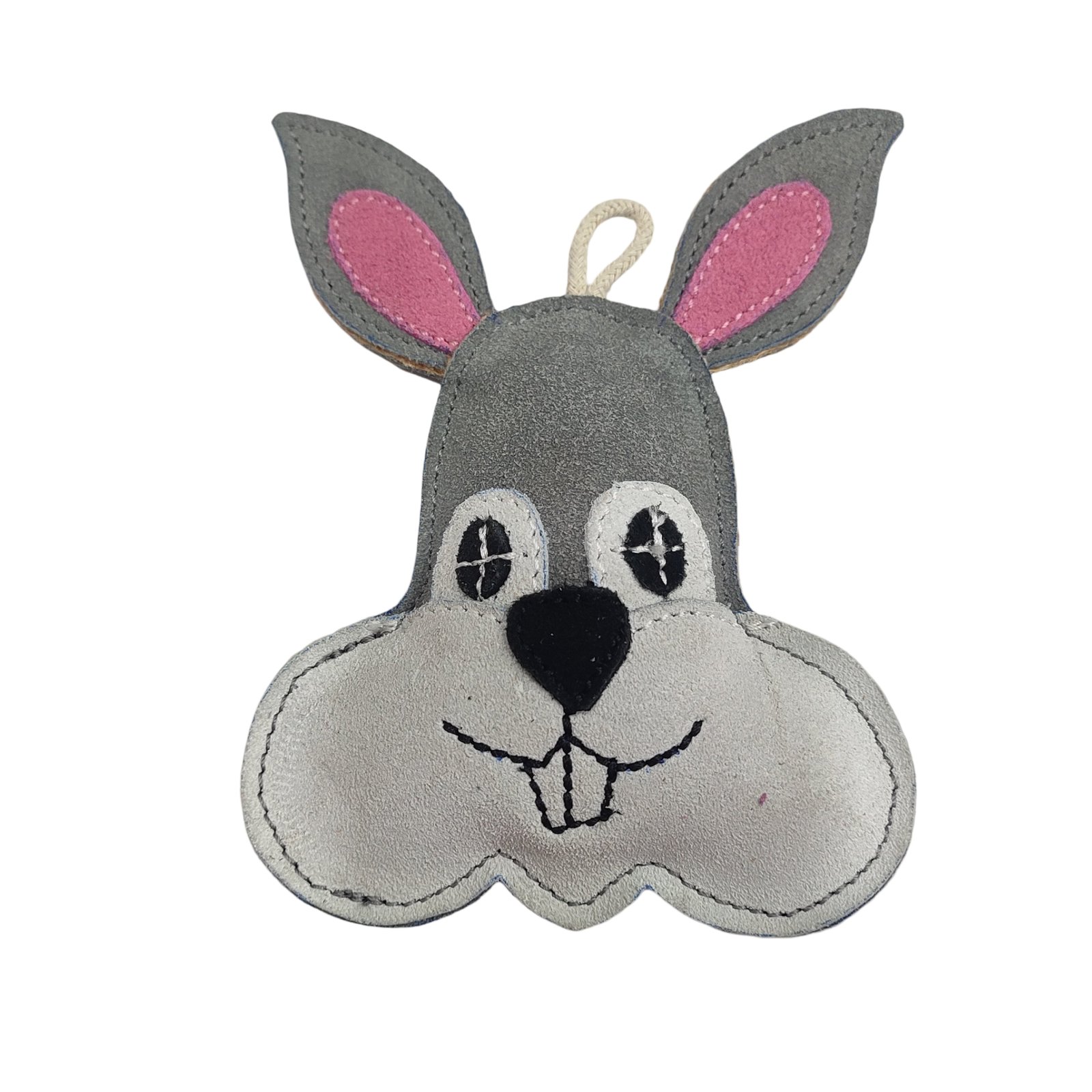 Suede Bunny Face Dog Toy