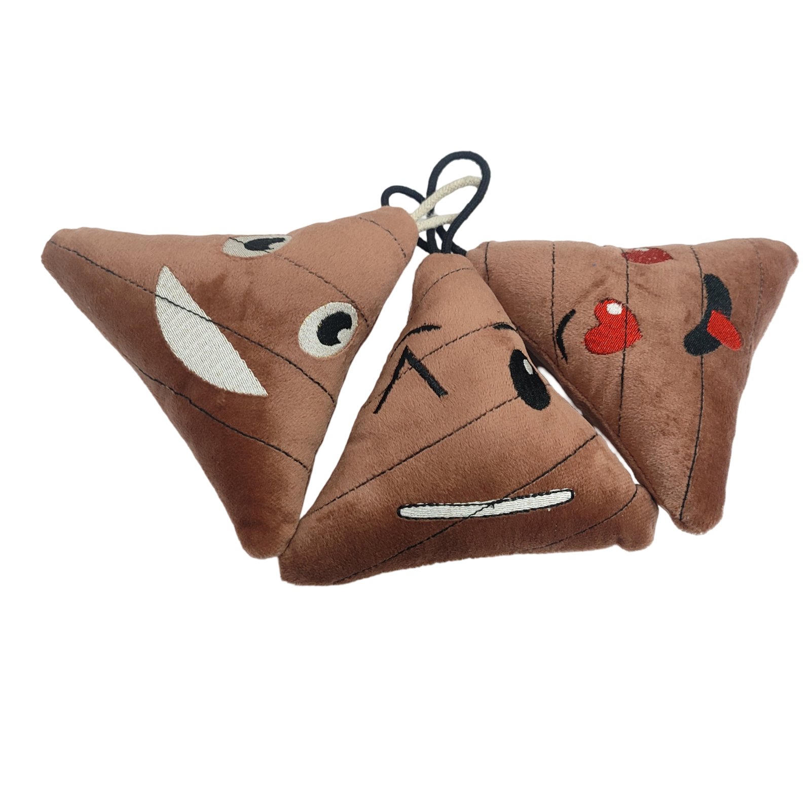 Plush Triangle Emoji Dog Toys