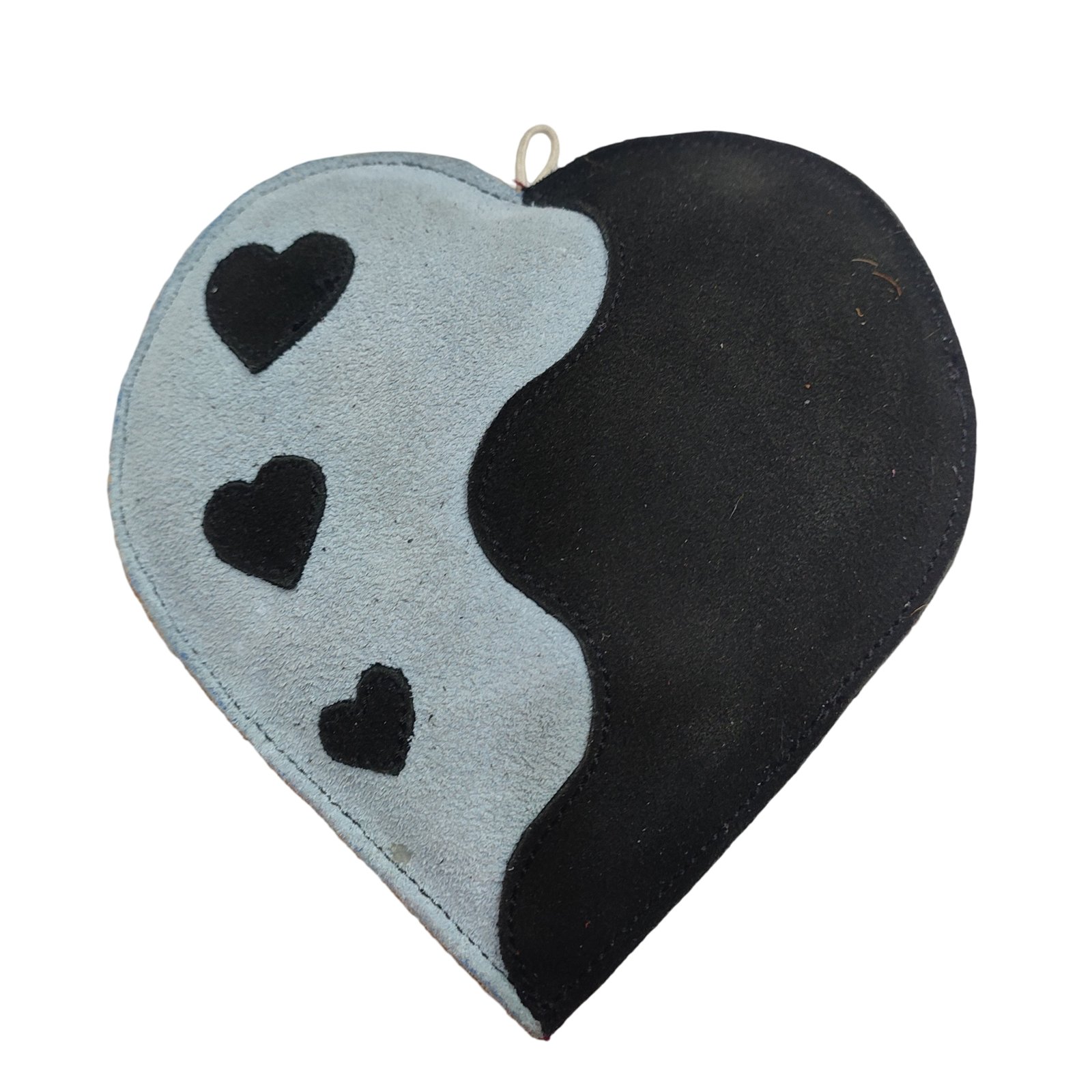 Suede Two-Tone Heart Dog Toy