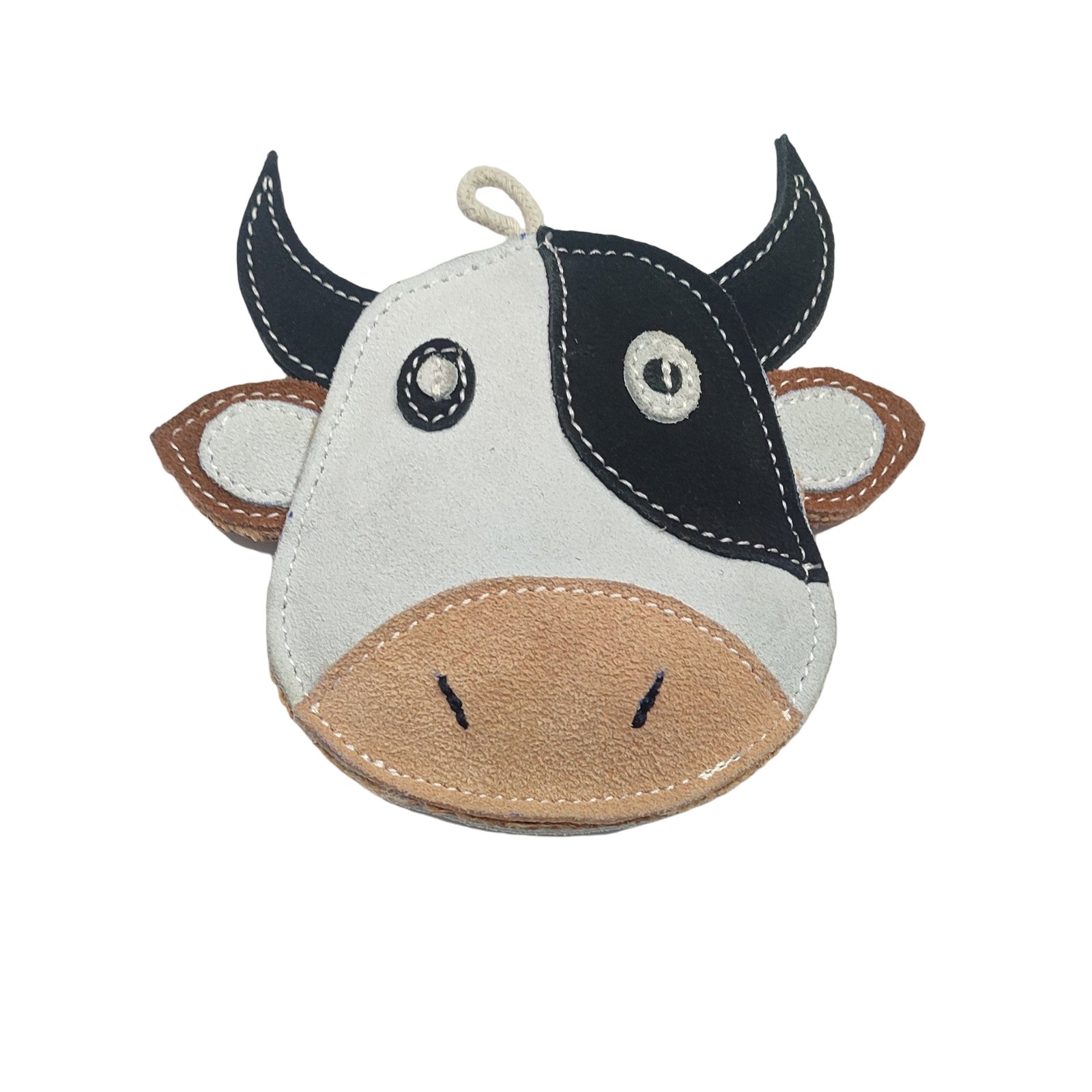 Suede Cow Face Dog Toy
