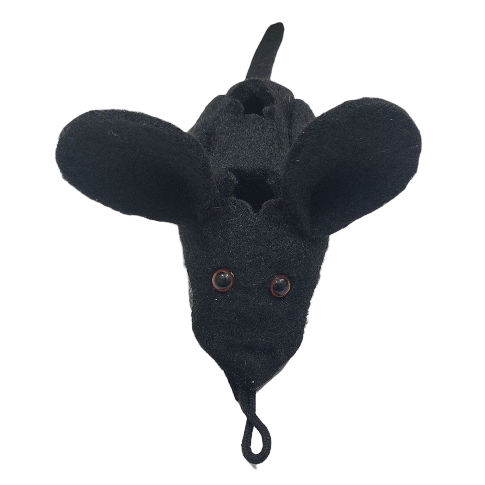 Black Felt Mouse Pet Toy with Oversized Ears