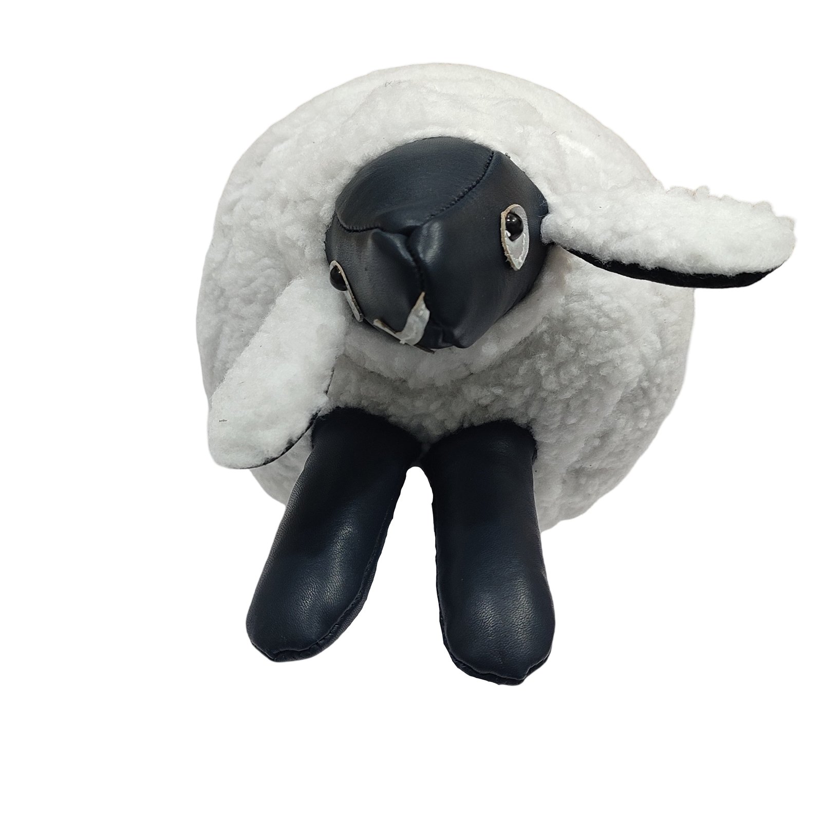 Plush Fleece and Faux Leather Sheep Dog Toy