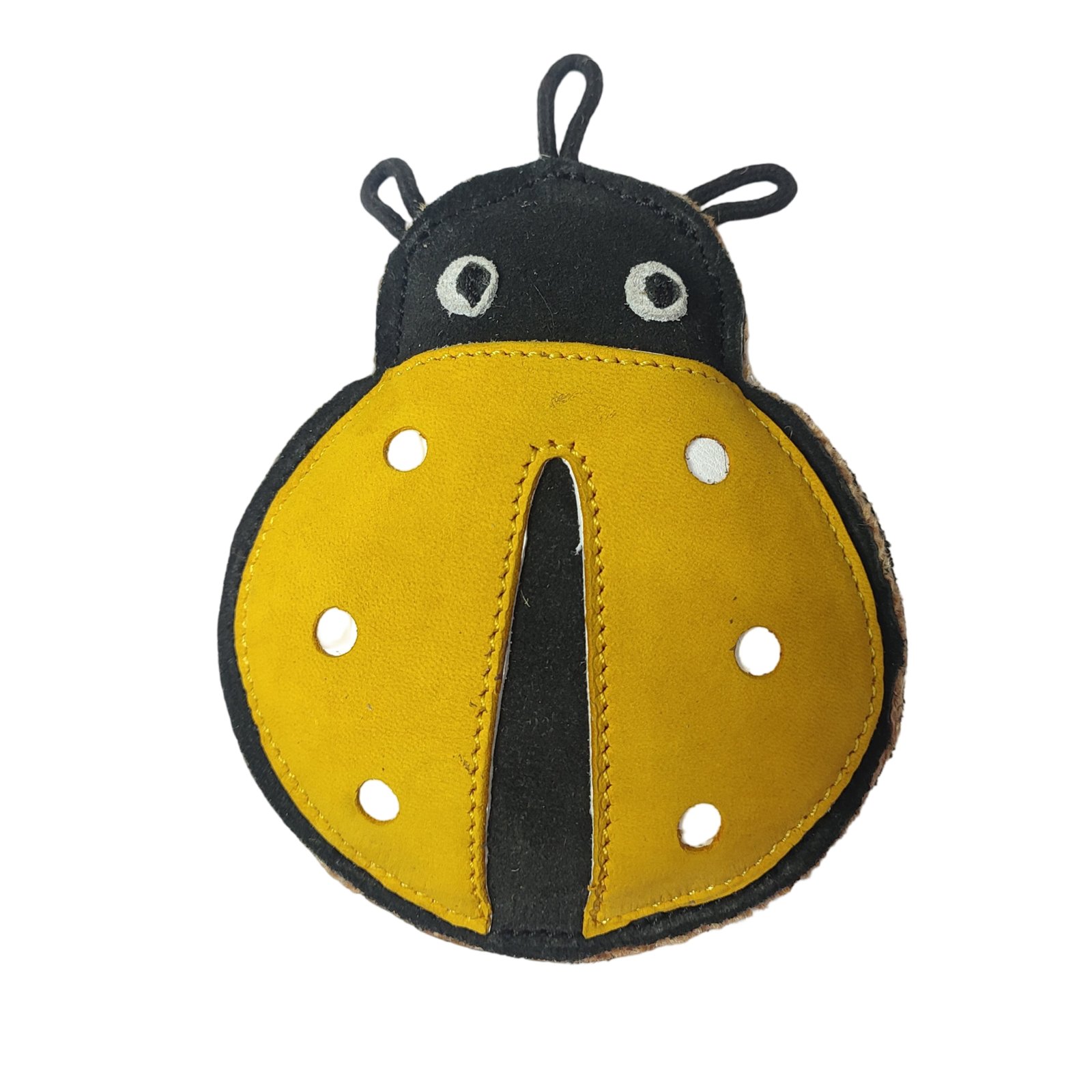 Suede Yellow Ladybug Dog Toy