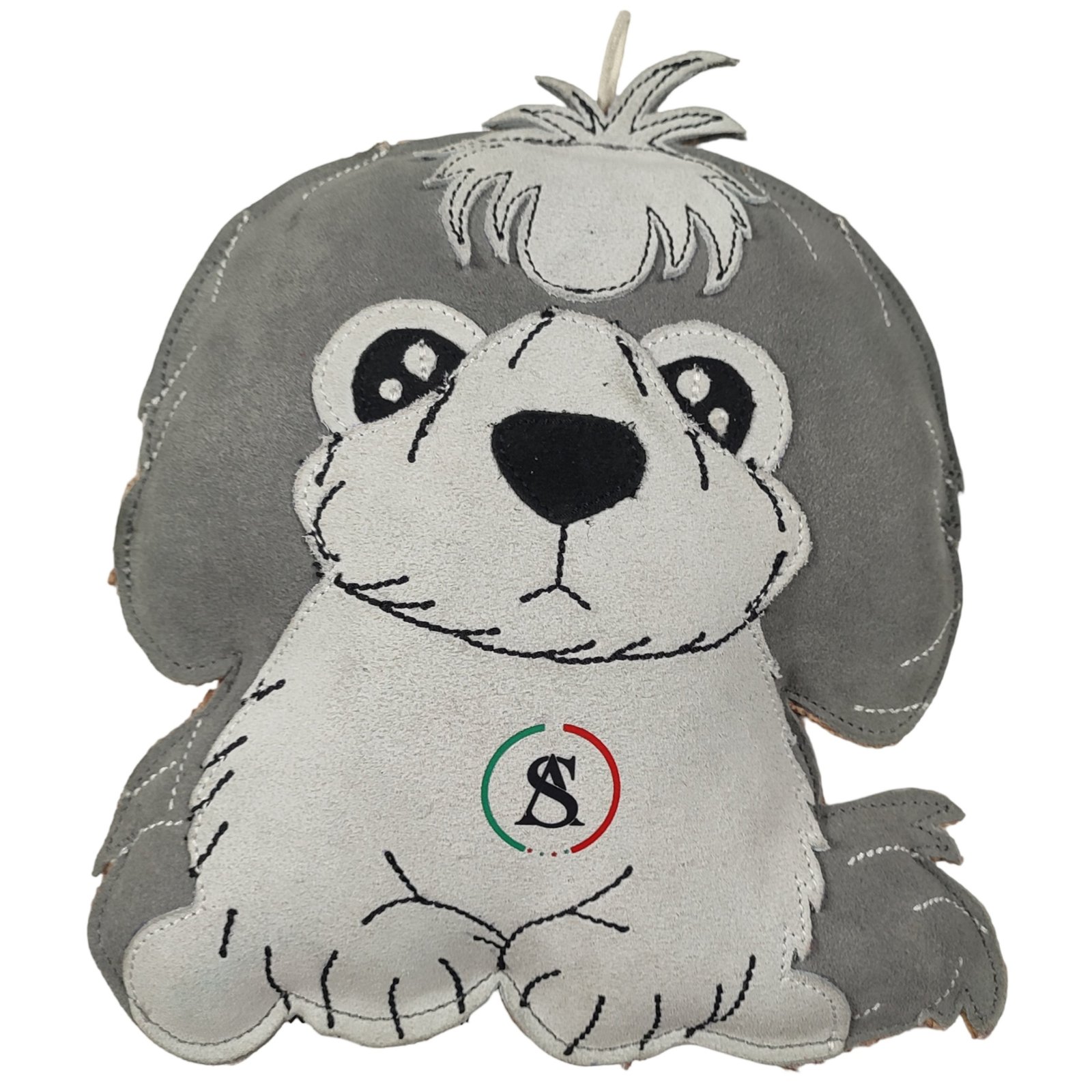Suede Grey Fluffy Dog Toy