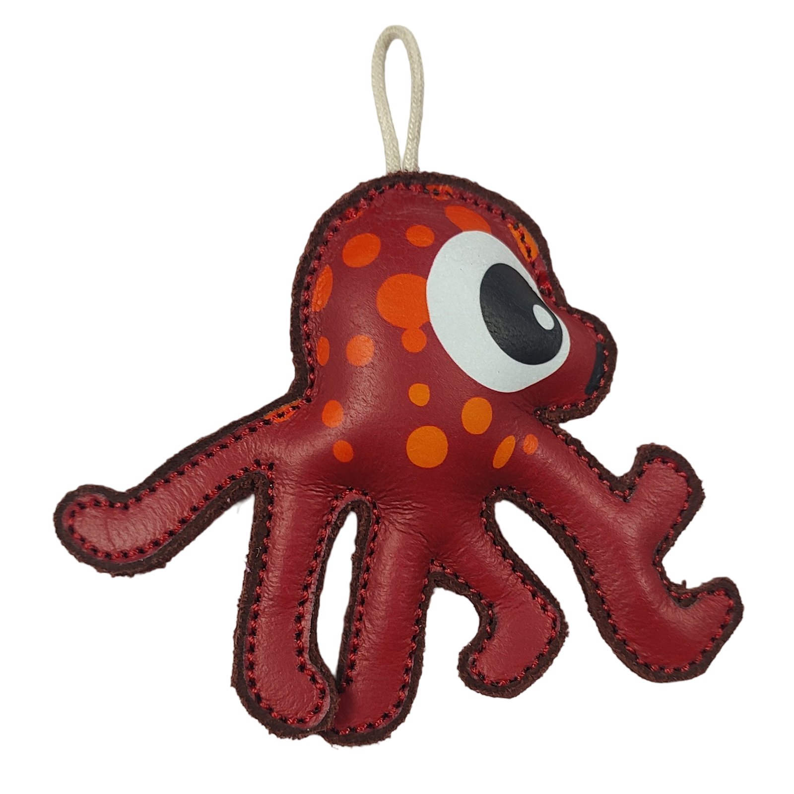 Faux-Leather Spotted Octopus Dog Toy