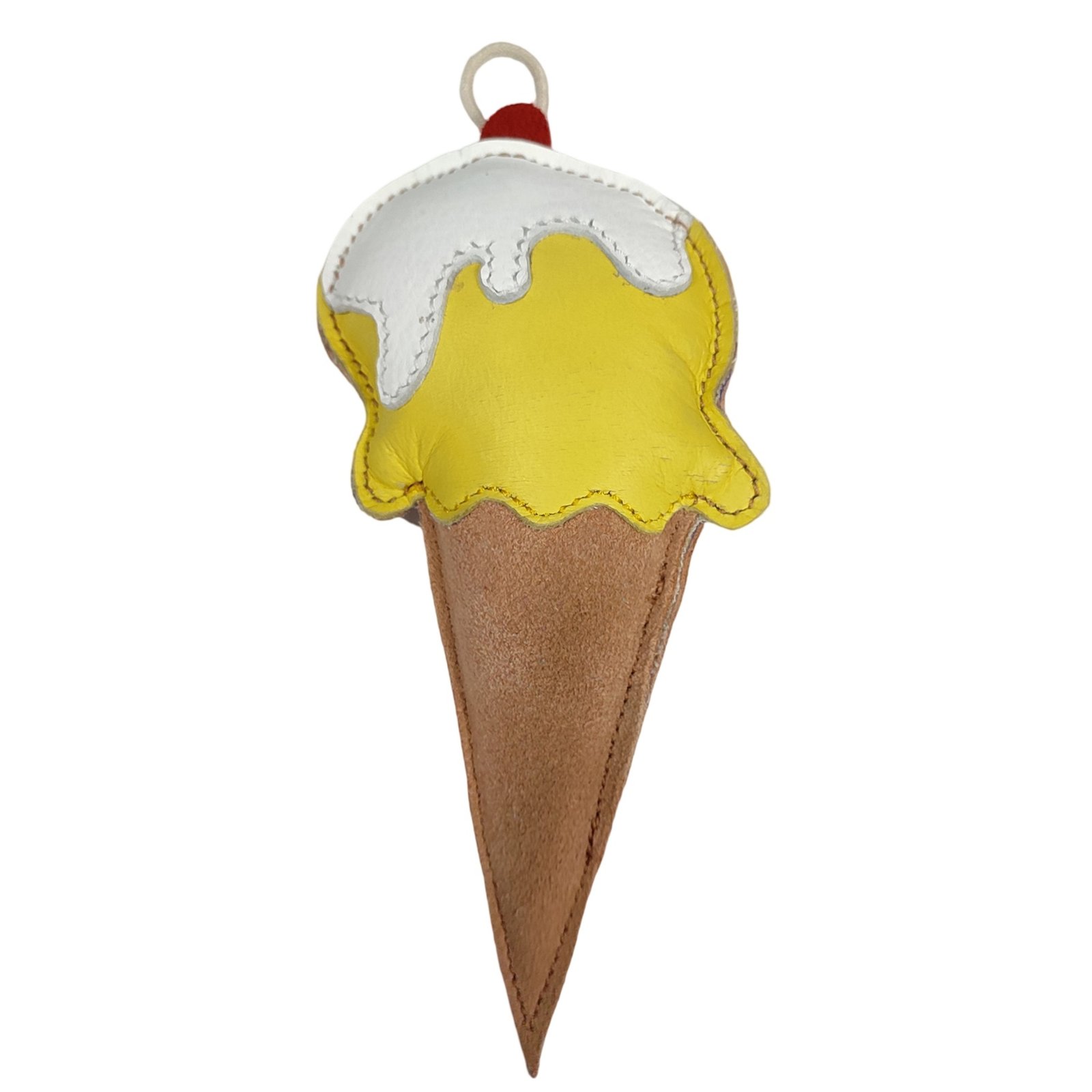 Faux-Leather and Suede Ice Cream Cone Dog Toy