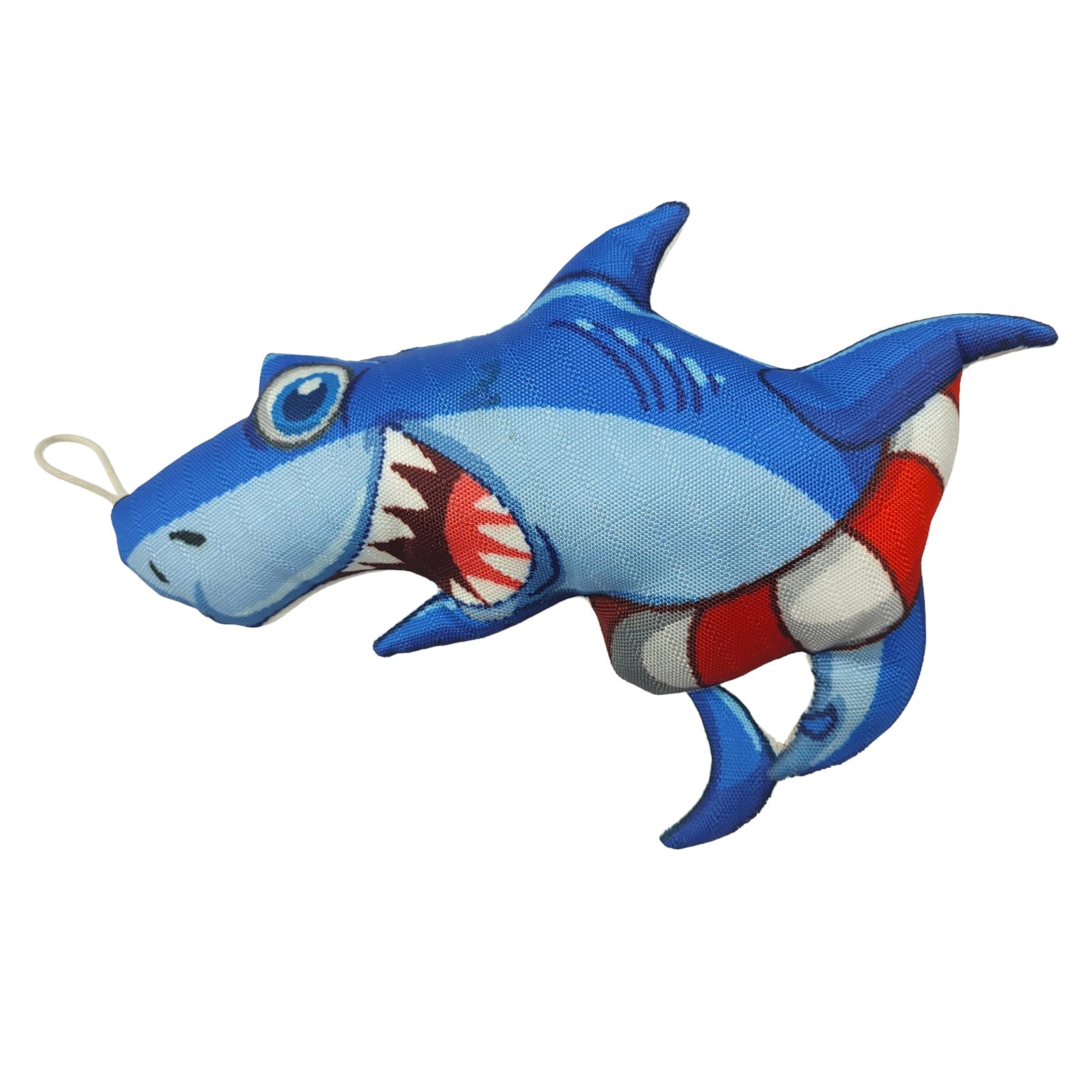 Durable Shark with Swim Ring Canvas Dog Toy