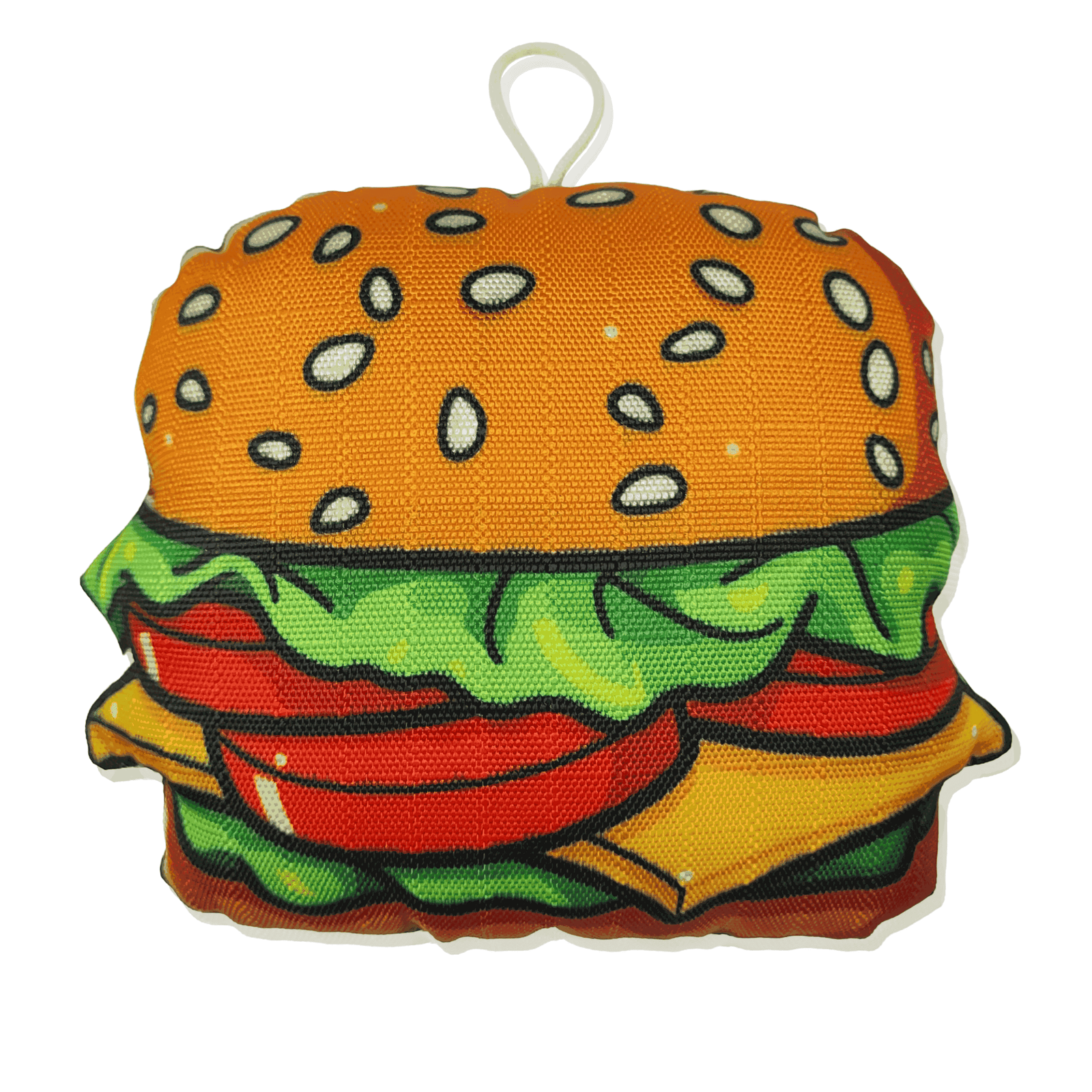 Realistic Cheeseburger Canvas Plush Dog Toy