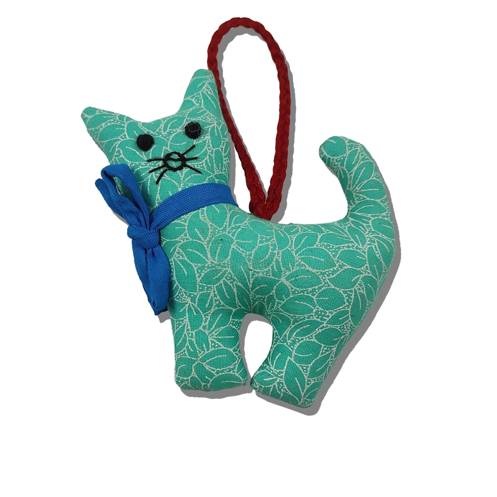 Charming Teal Floral Cat Canvas Dog Toy