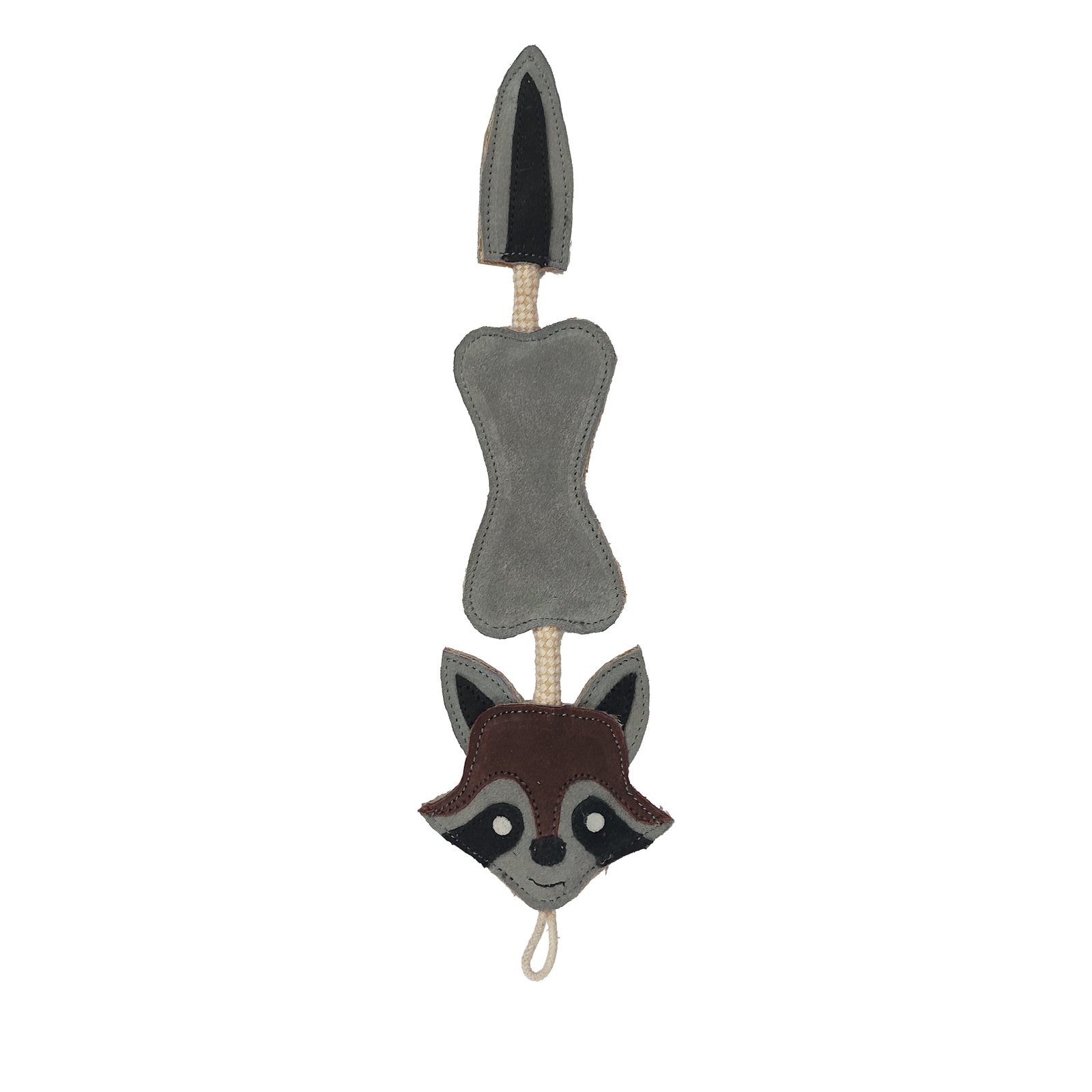 Eco-Friendly Suede & Rope Multi-Texture Raccoon Dog Toy