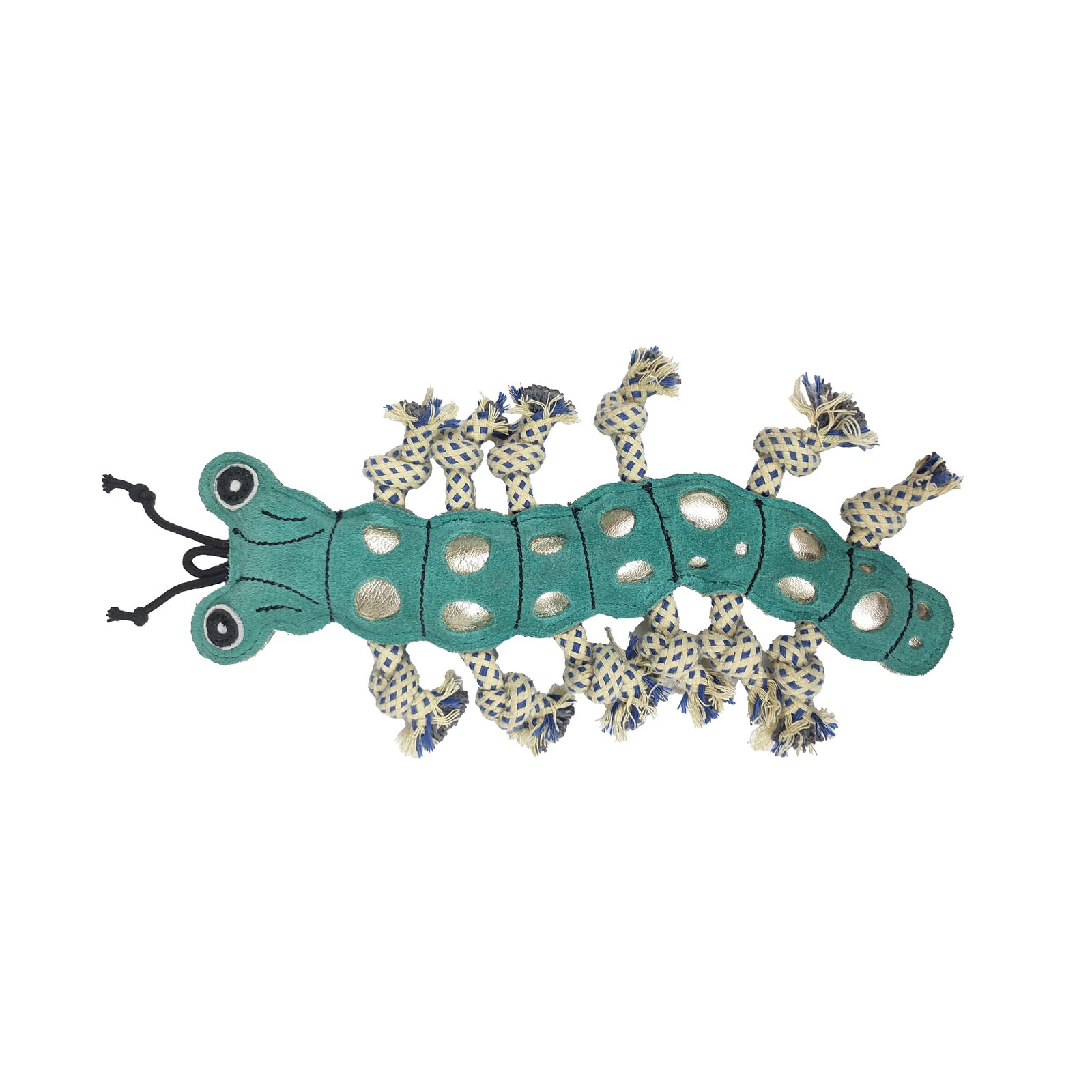 Eco-Friendly Suede & Multi-Knot Rope Centipede Dog Toy