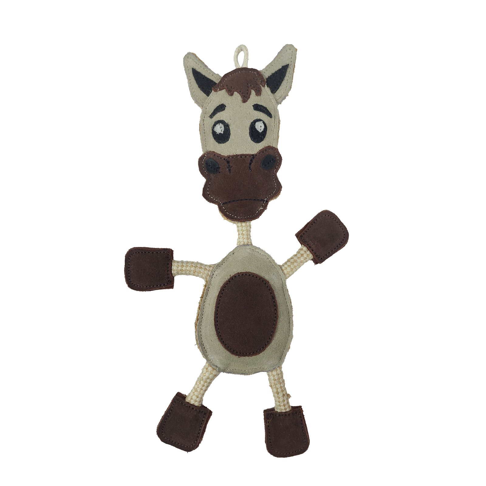 Eco-Friendly Suede & Rope Donkey / Horse Dog Toy