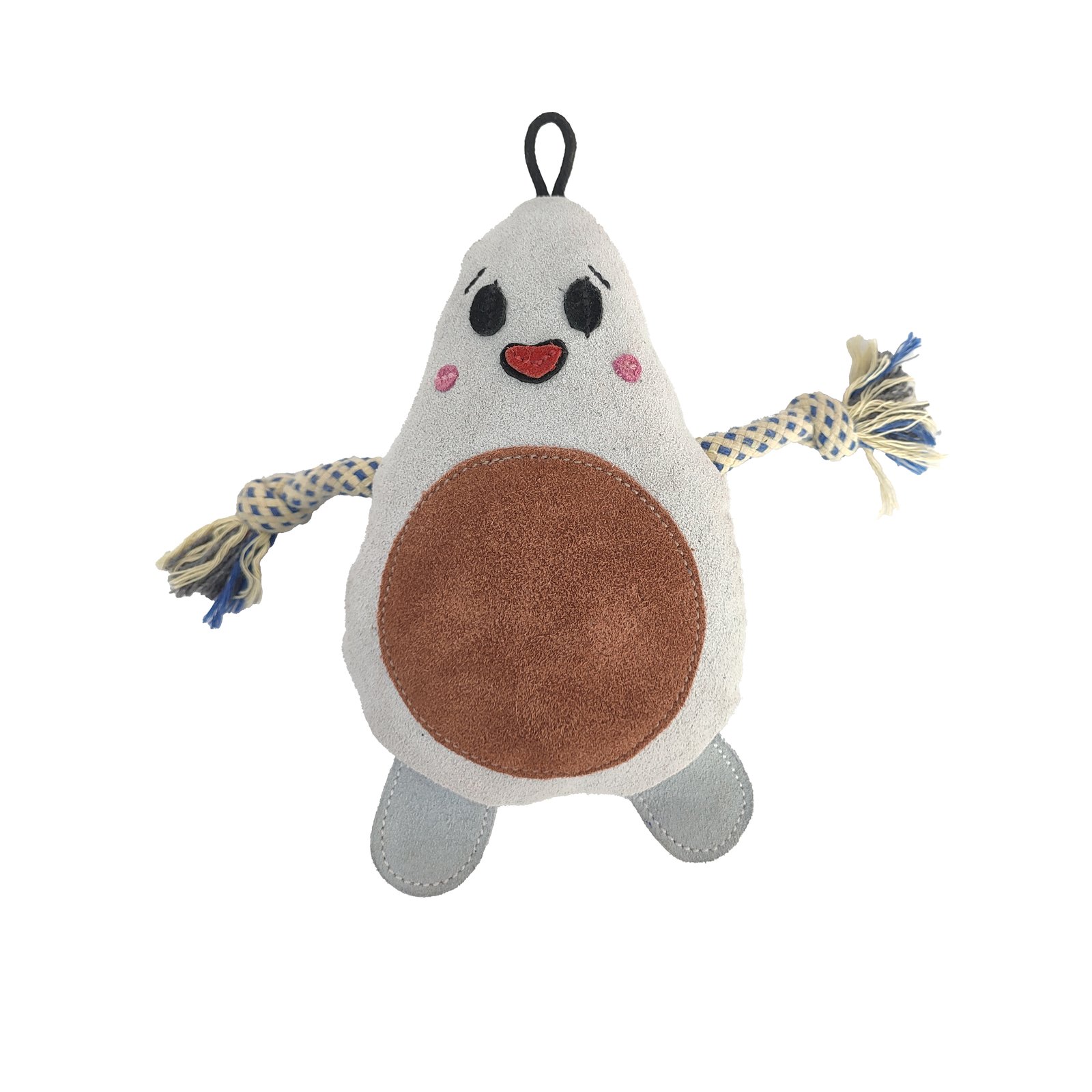 Playful Avocado Character Suede Plush Dog Toy