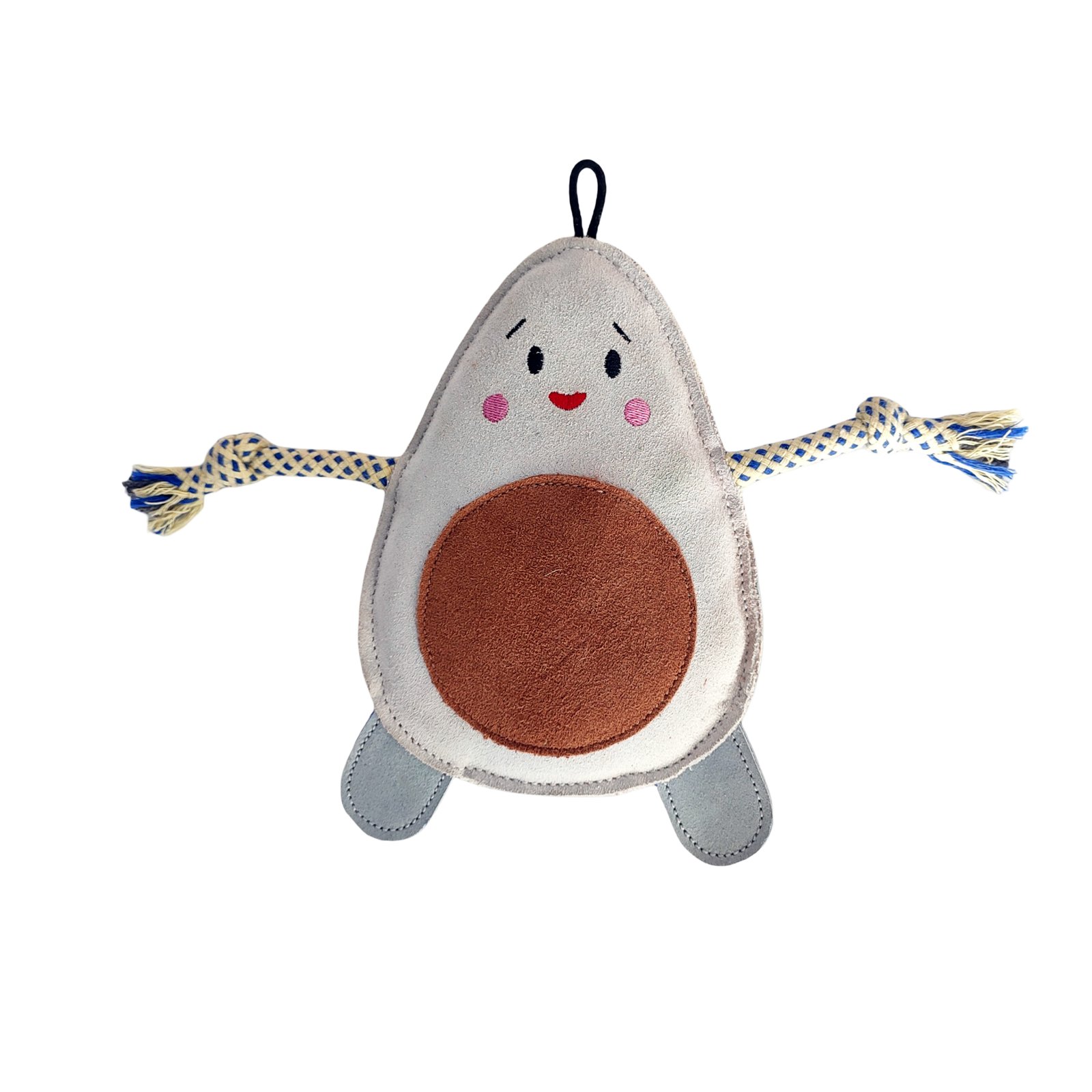 Playful Avocado Character Suede Plush Dog Toy