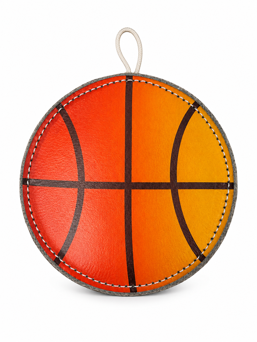 Handcrafted Suede Leather & Jute Basketball Dog Toy