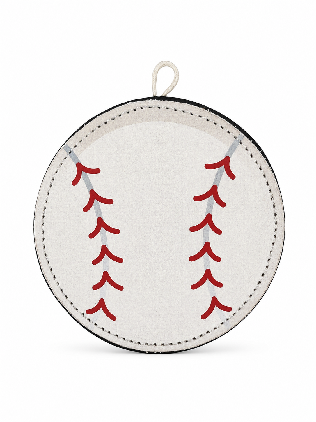 Handcrafted Suede Leather & Jute Baseball Dog Toy