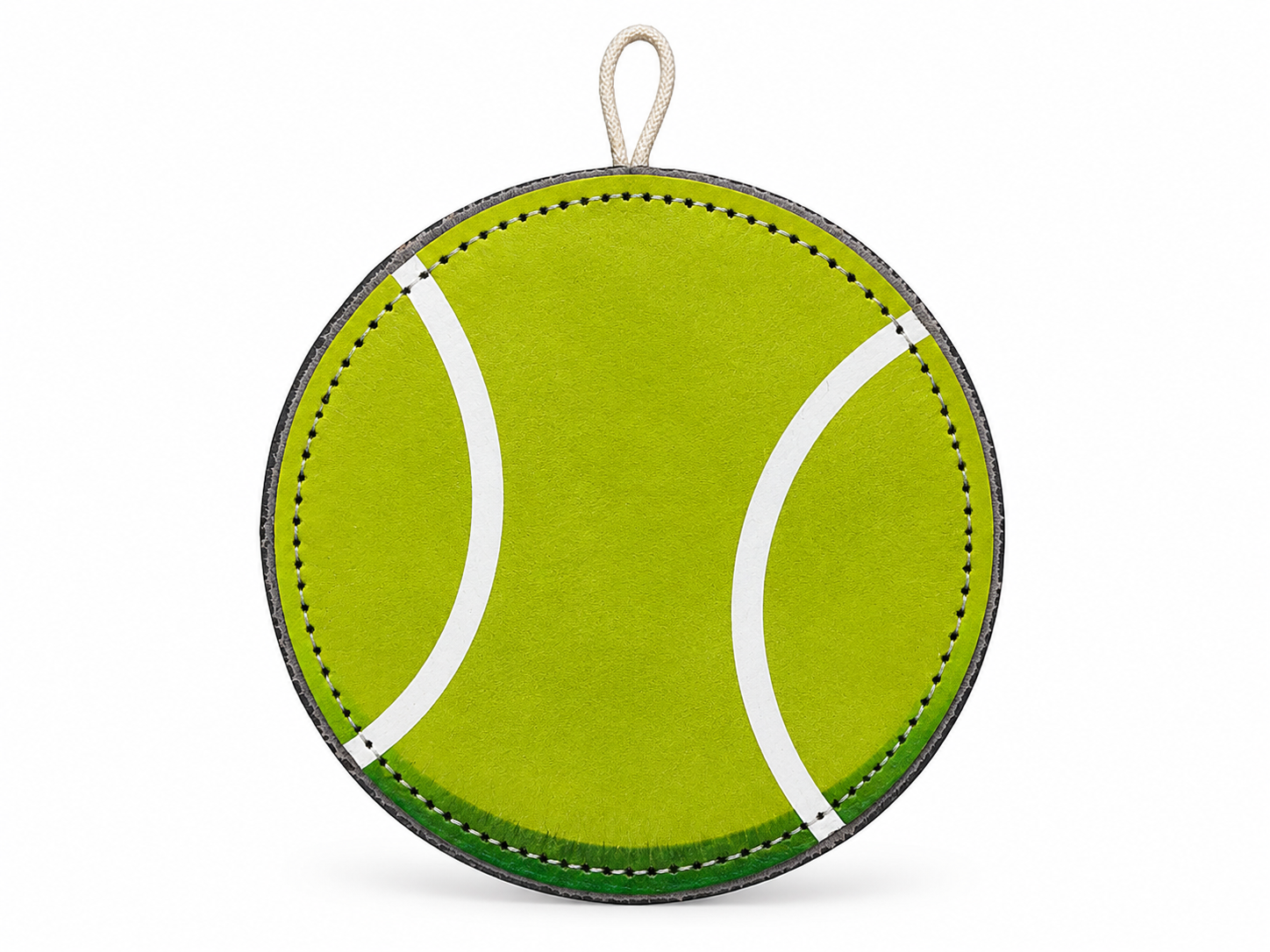 Handcrafted Suede Leather & Jute Tennis Ball Dog Toy