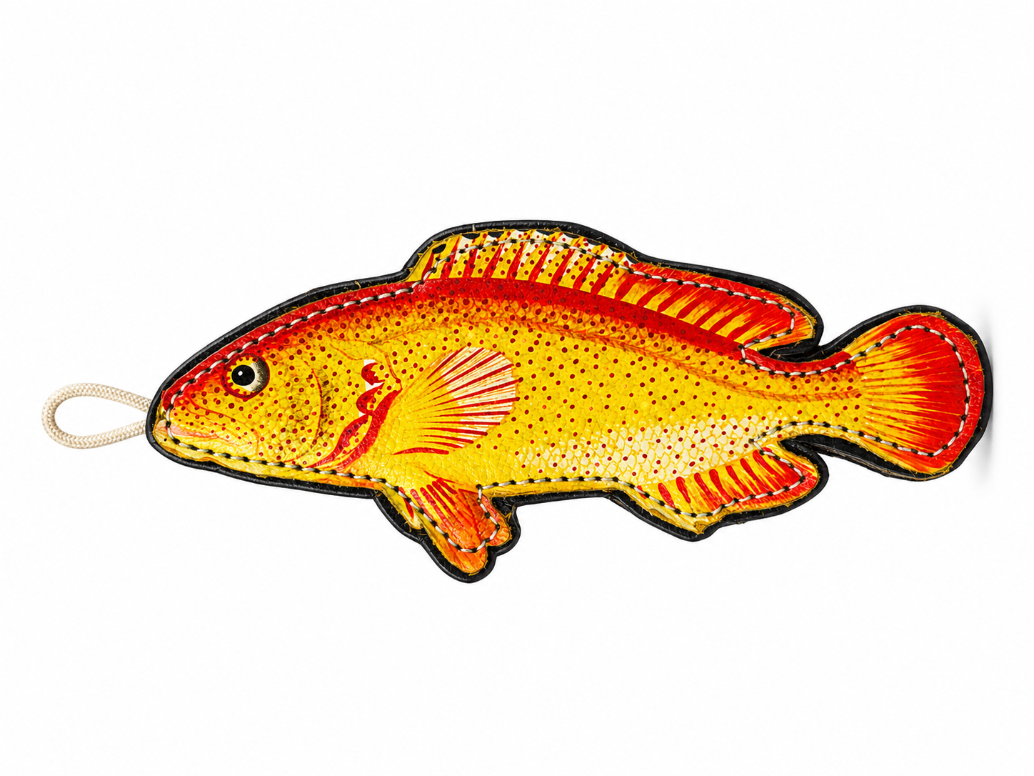 Handcrafted Suede Leather & Jute Tropical Fish Dog Toy