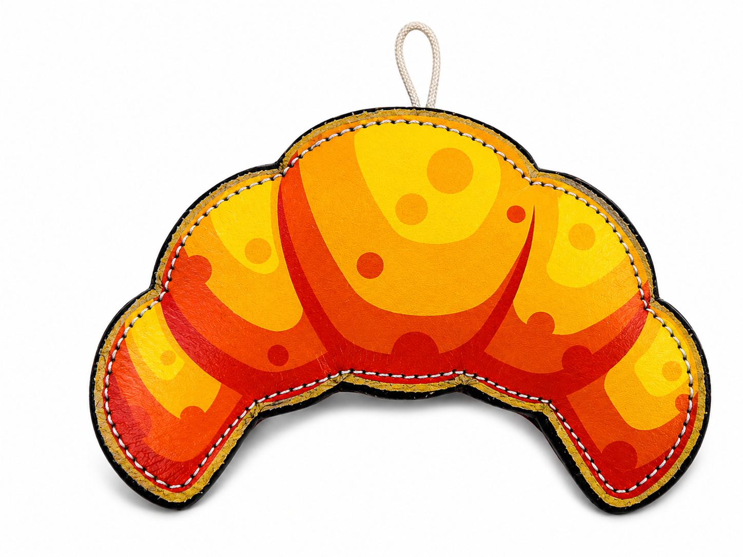 Handcrafted Suede Leather & Jute Croissant Dog Toy