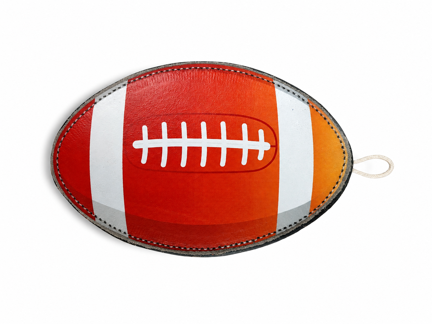 Handcrafted Suede Leather & Jute Rugby / Football Dog Toy