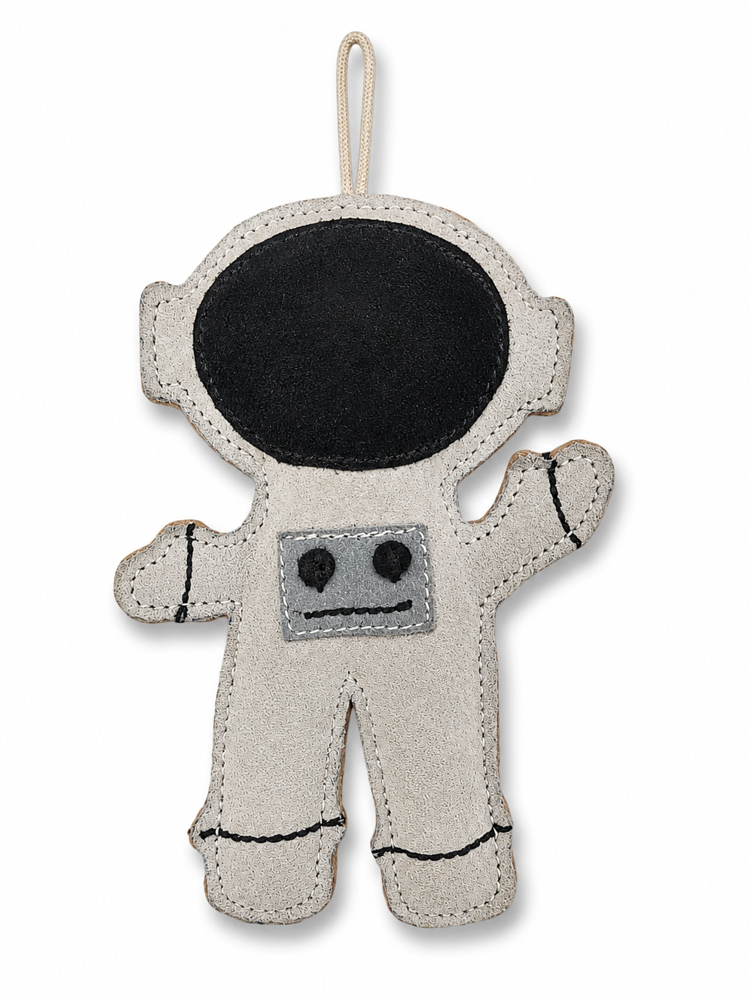 Handcrafted Suede Leather & Jute Astronaut / Spaceman Dog Toy