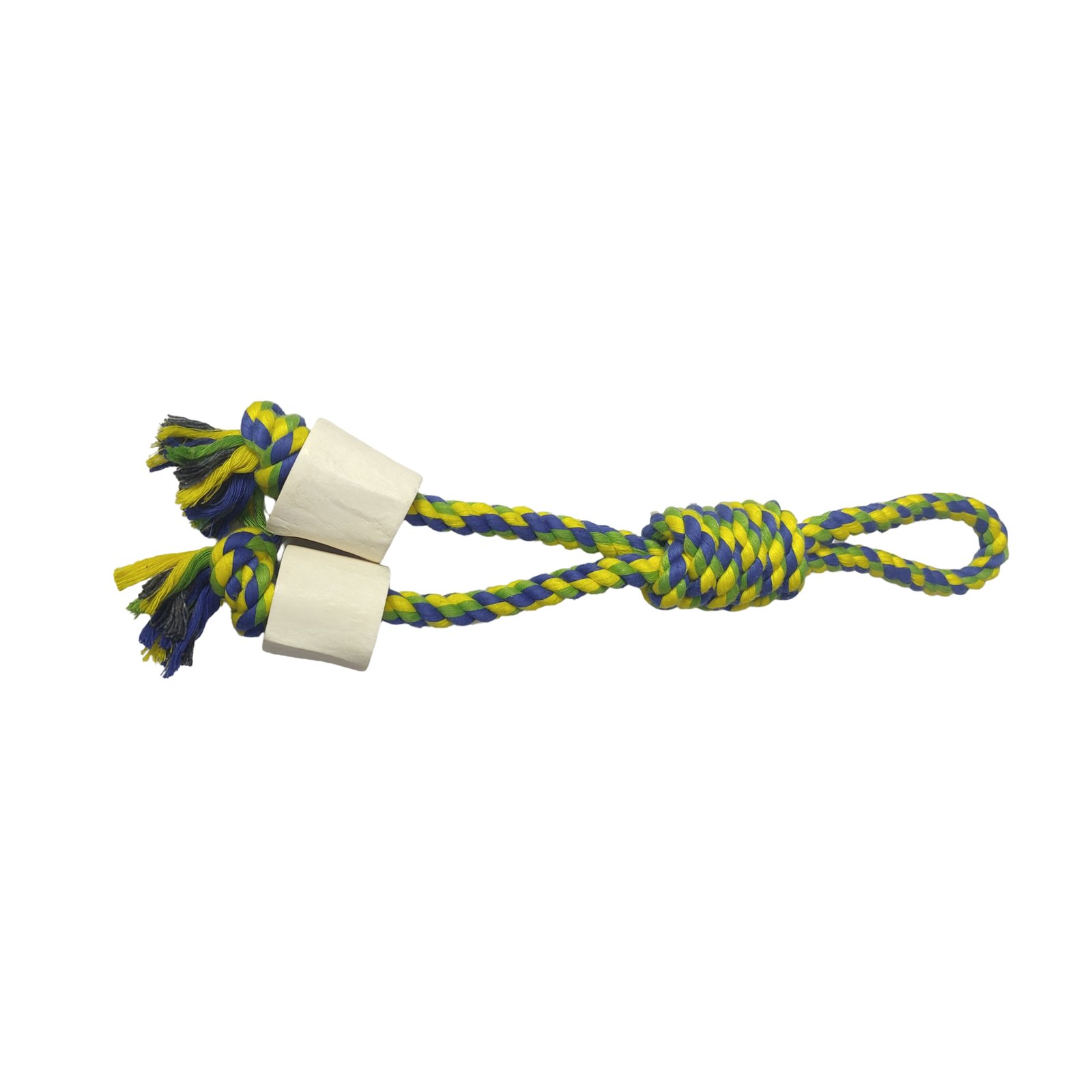Multi-Color Braided Rope & Double Bone Tug Dog Toy
