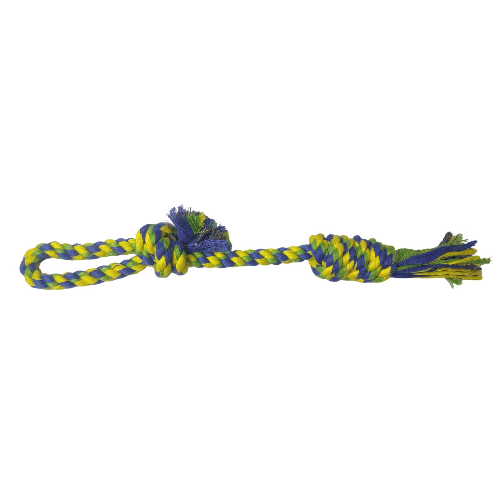 Multi-Color Braided Rope Loop & Knot Tug Dog Toy