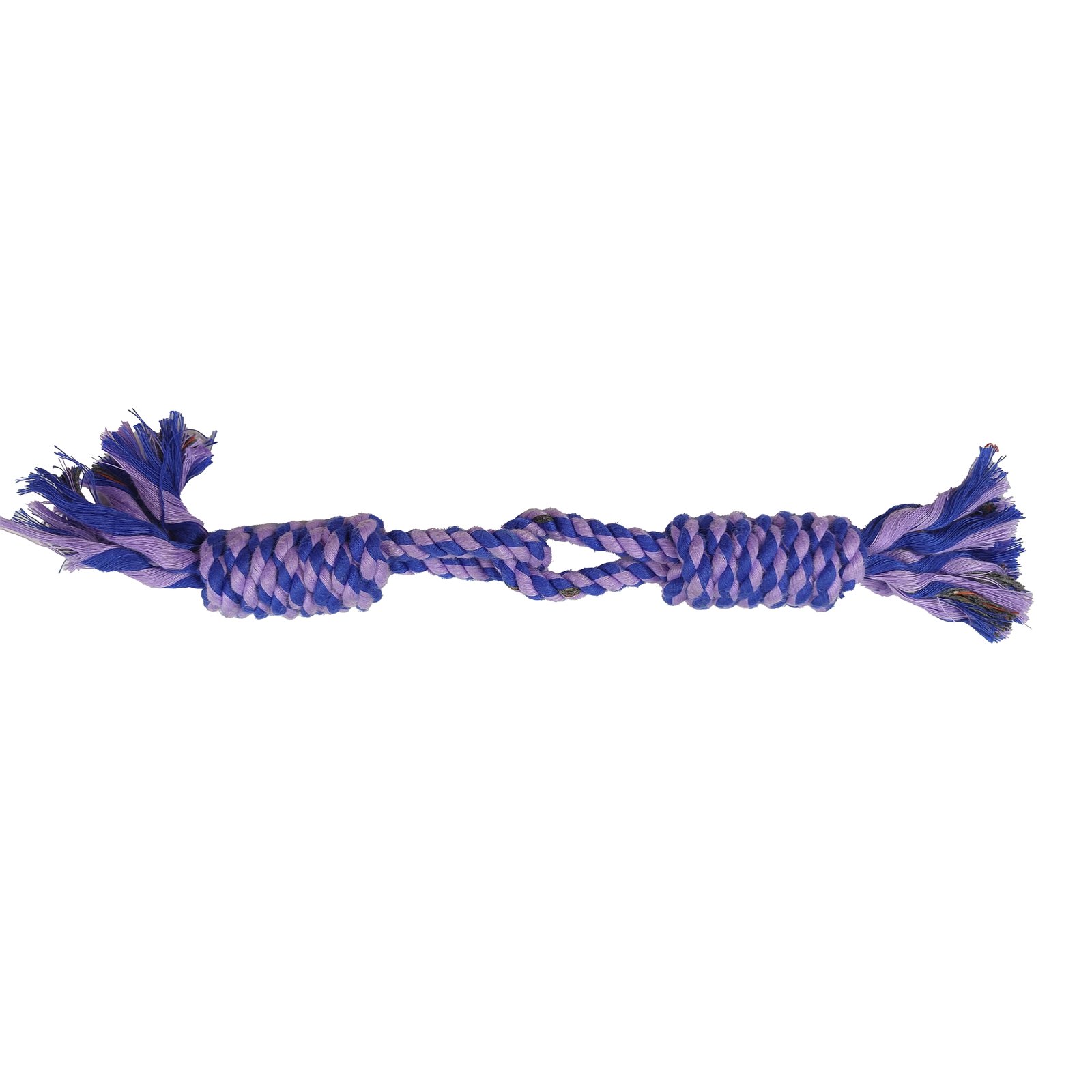 Heavy-Duty Dual-Barrel Wrapped Cotton Rope Tug Dog Toy