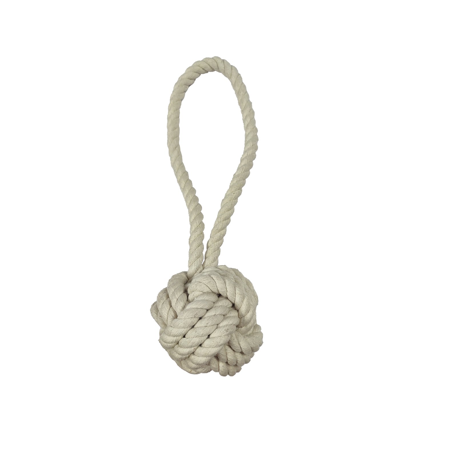Heavy-Duty Monkey Fist Knot Rope Ball Dog Toy with Handle Loop