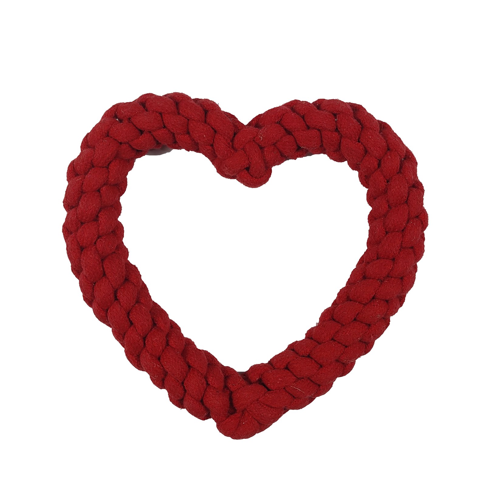 Heavy-Duty Braided Heart Cotton Rope Dog Toy