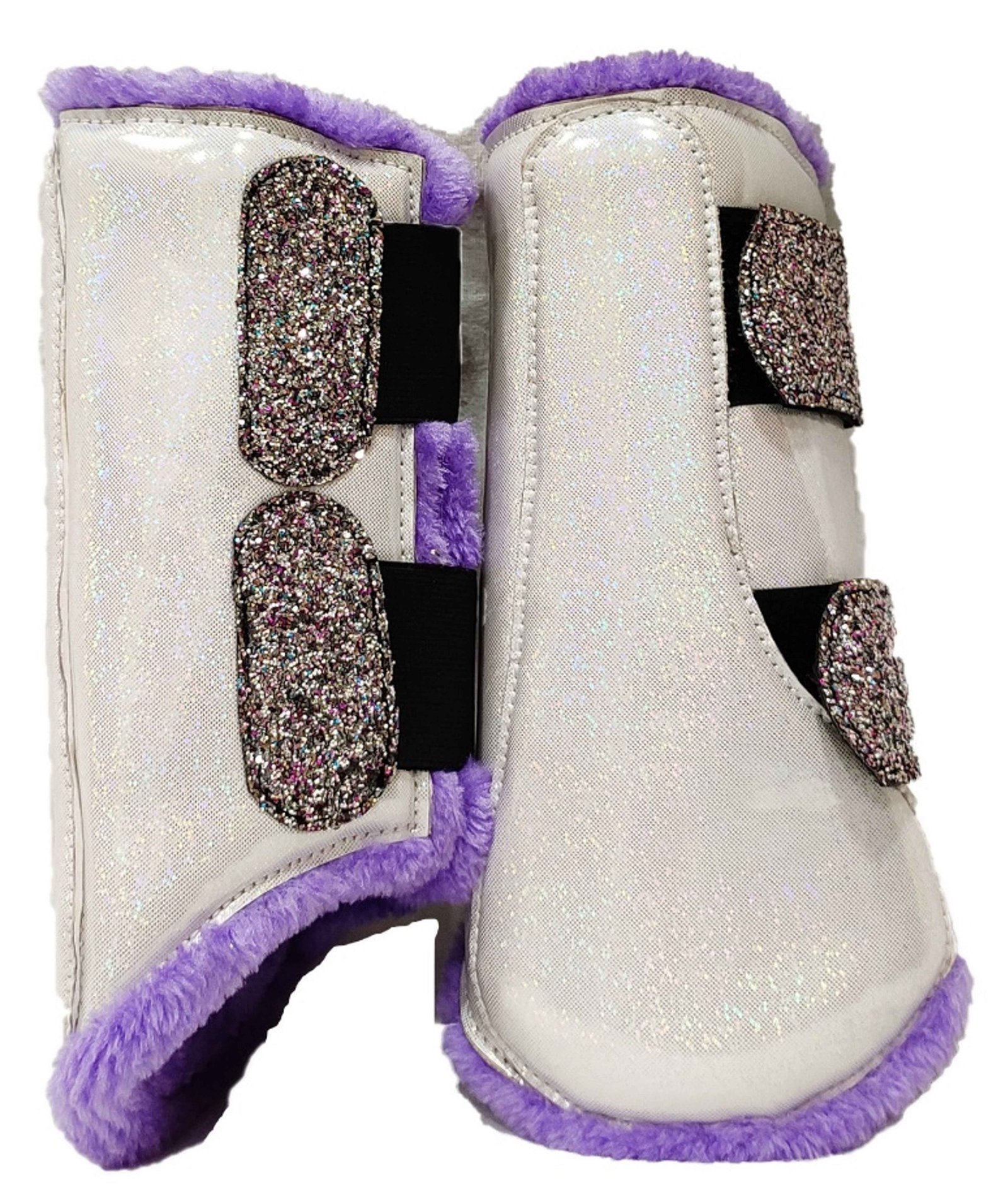 Glamour Glitter Tendon Boots with Purple Fleece