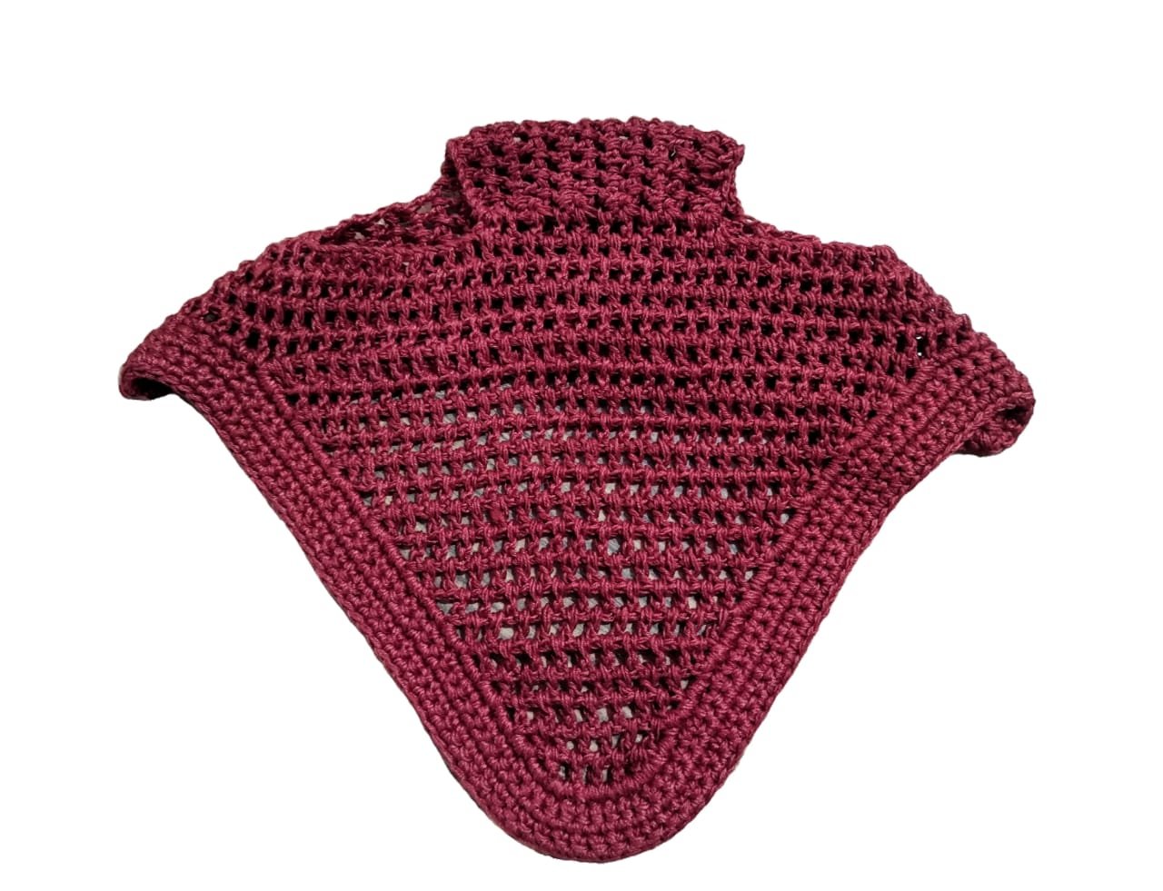 Burgundy Crocheted Fly Veil