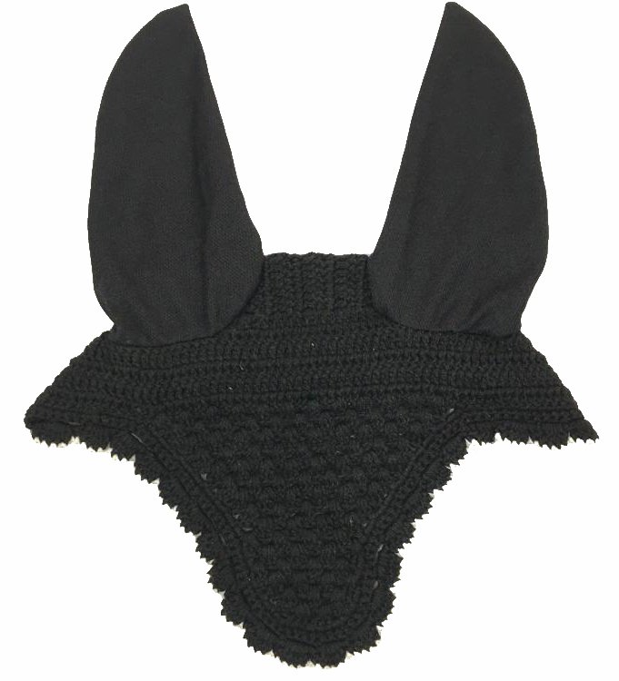 Classic Black Fly Veil with Ears