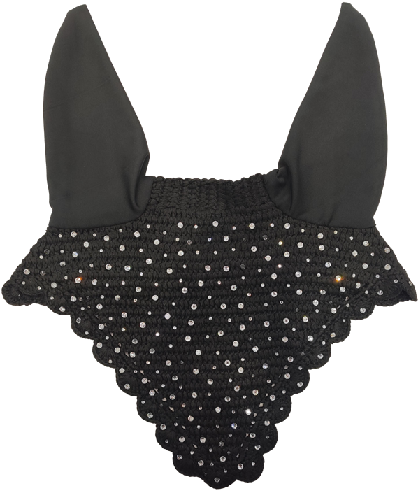 Black Sparkle Fly Veil with Ears