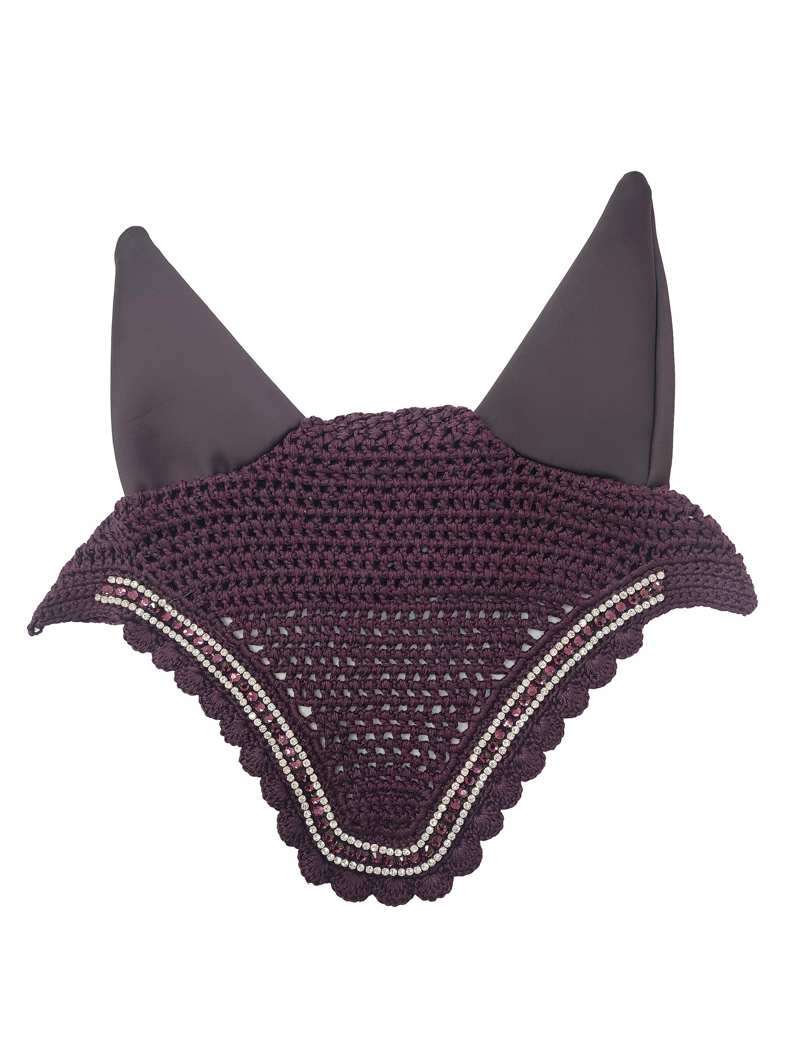 Glistening Plum Hand-Knit Equestrian Fly Veil