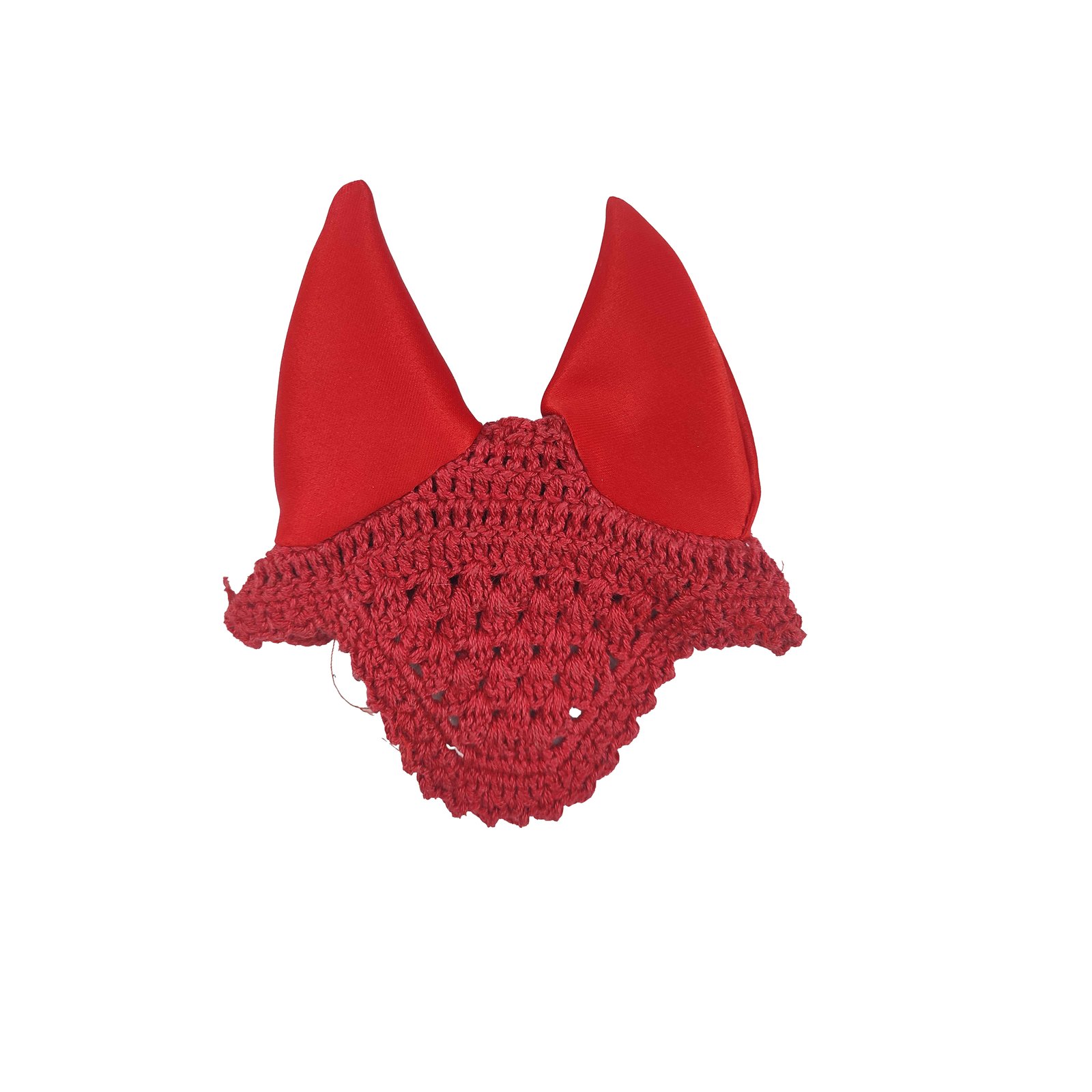 Crimson Heirloom Hand-Knit Equestrian Fly Veil